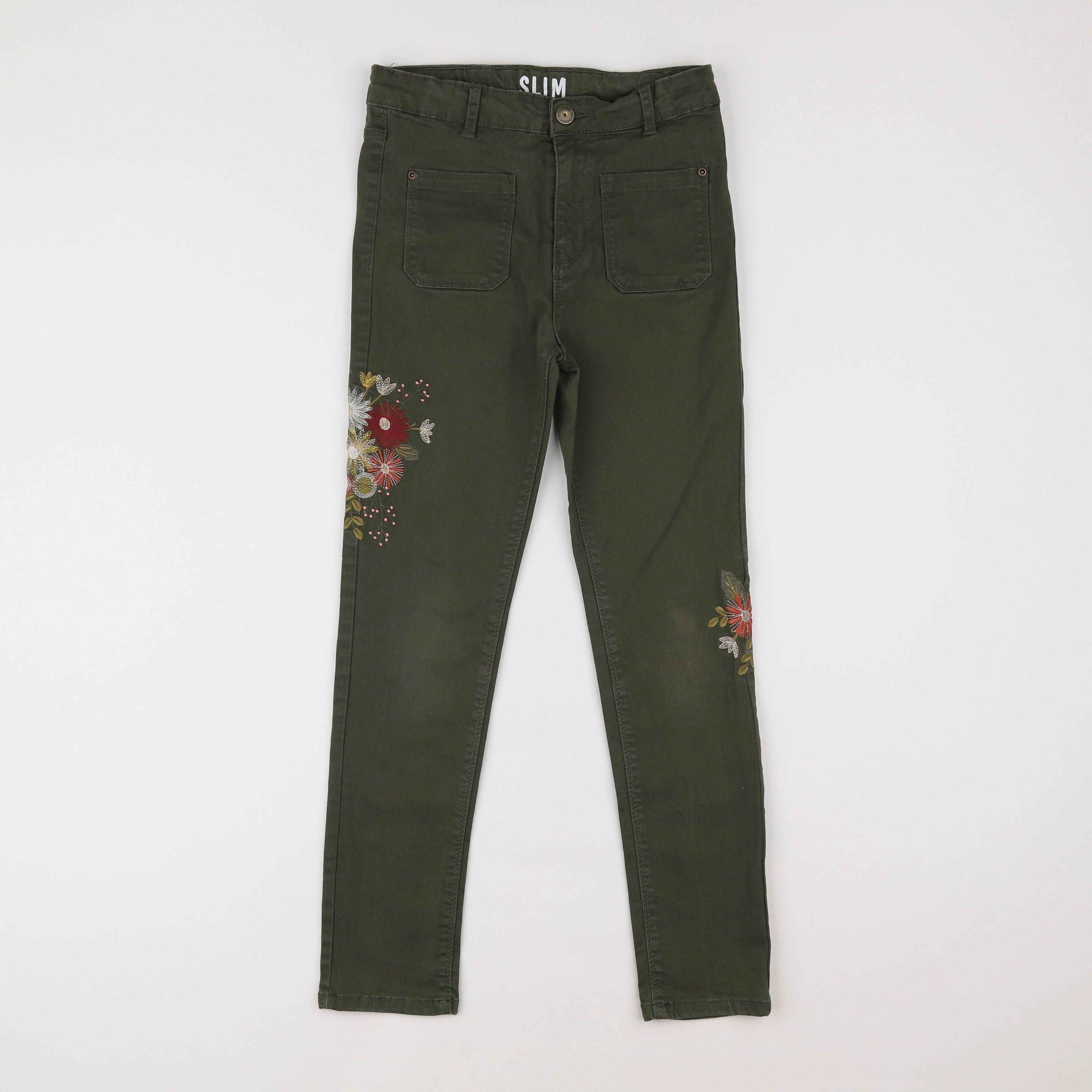 Vertbaudet - pantalon vert - 10 ans