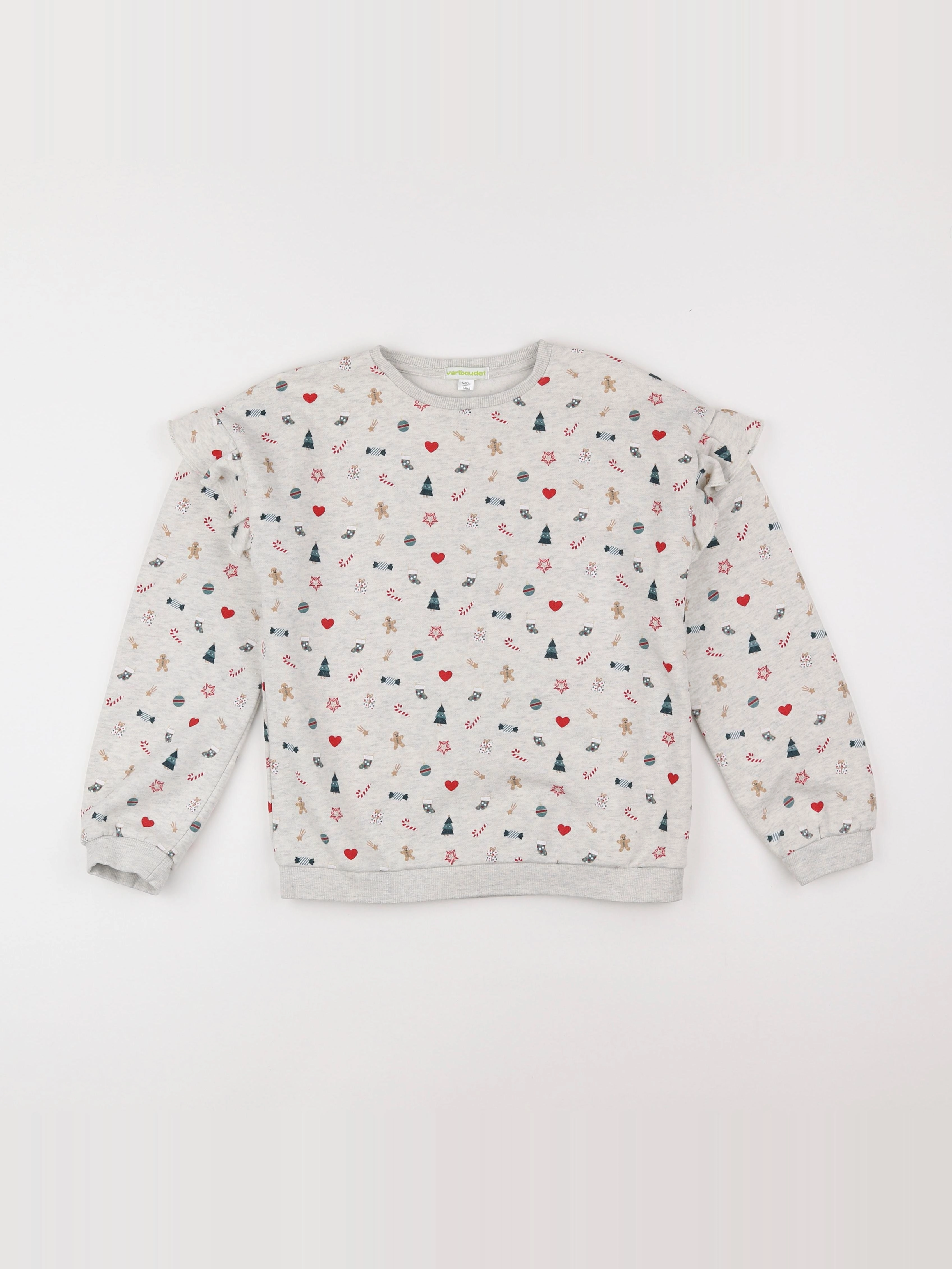 Vertbaudet - sweat gris - 10 ans