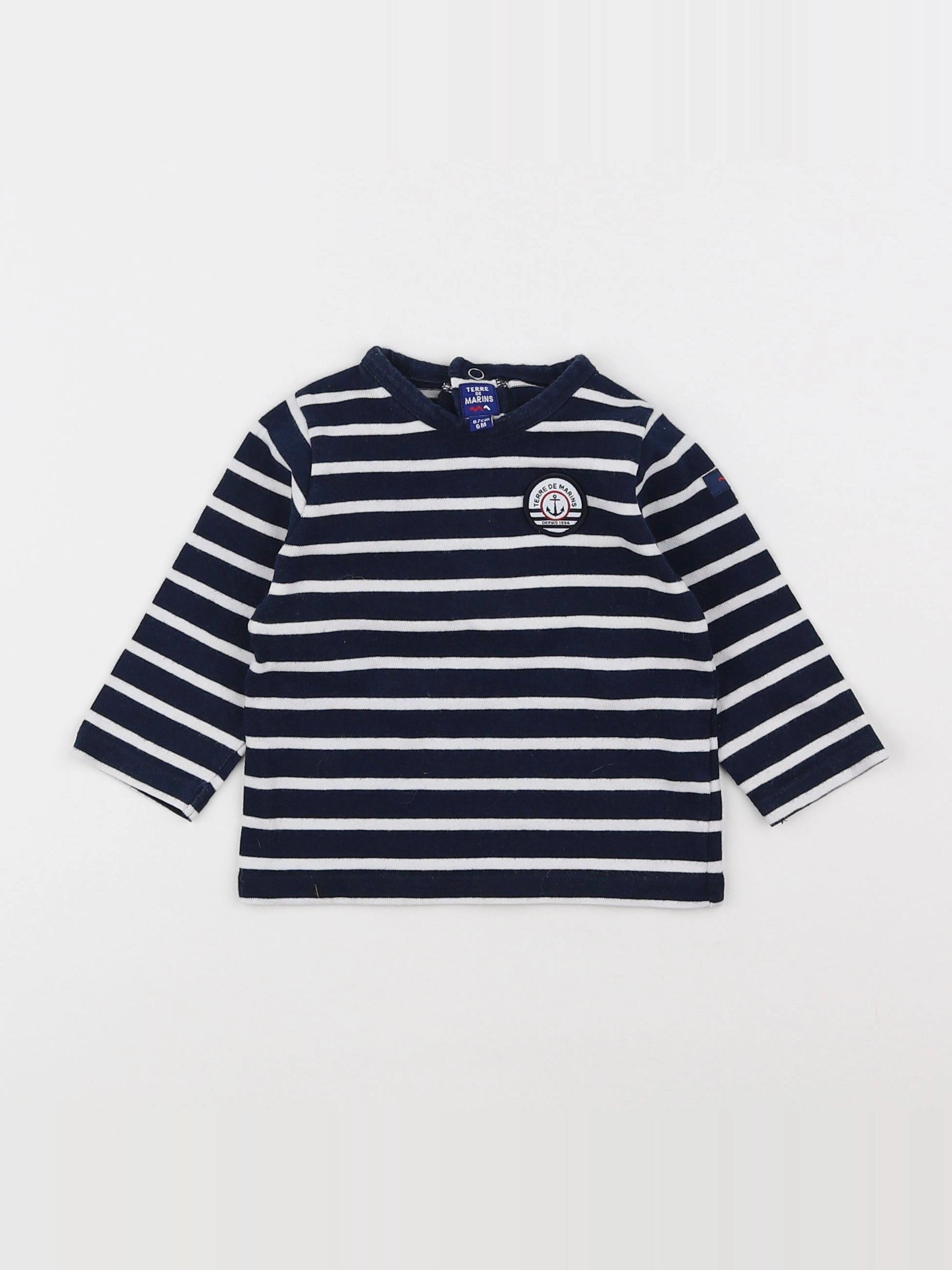 Terre de marins - tee-shirt bleu - 6 mois