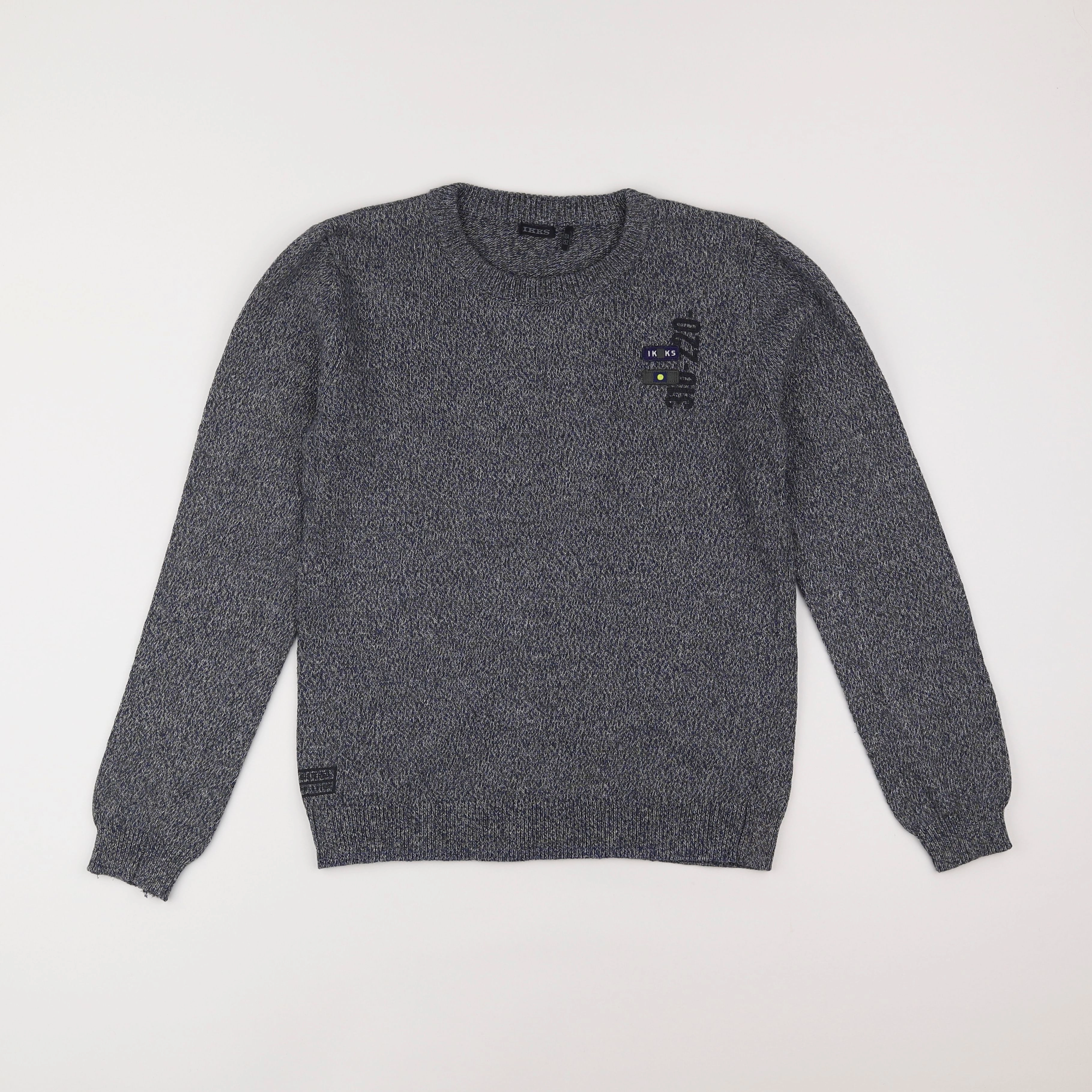 IKKS - pull gris, bleu - 12 ans