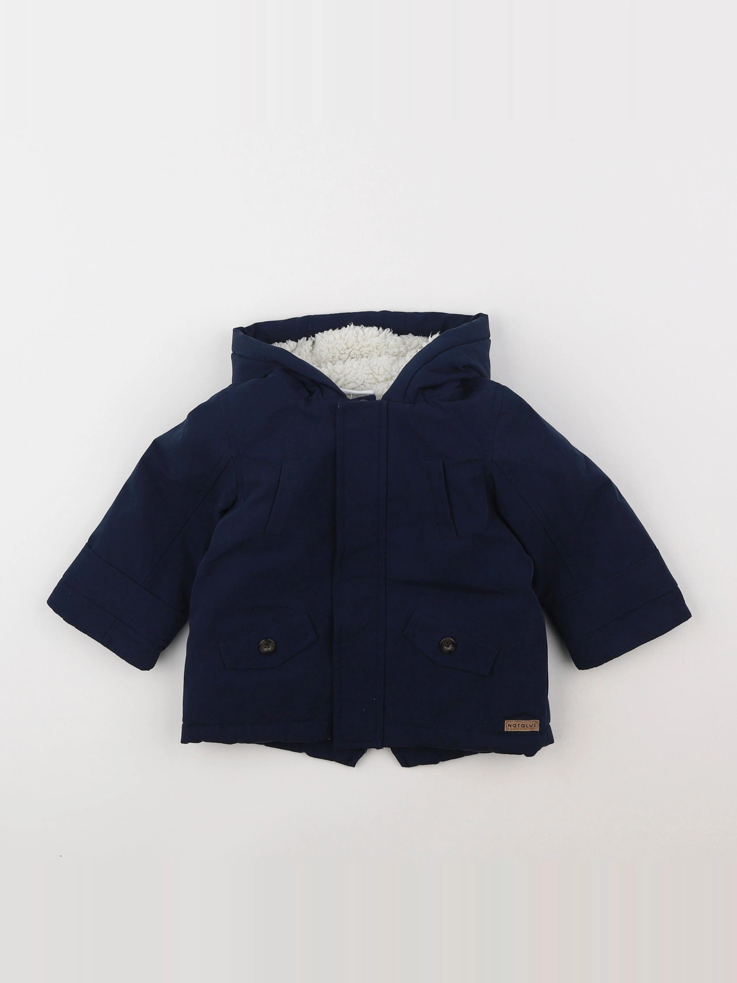 Natalys - parka bleu - 12 mois