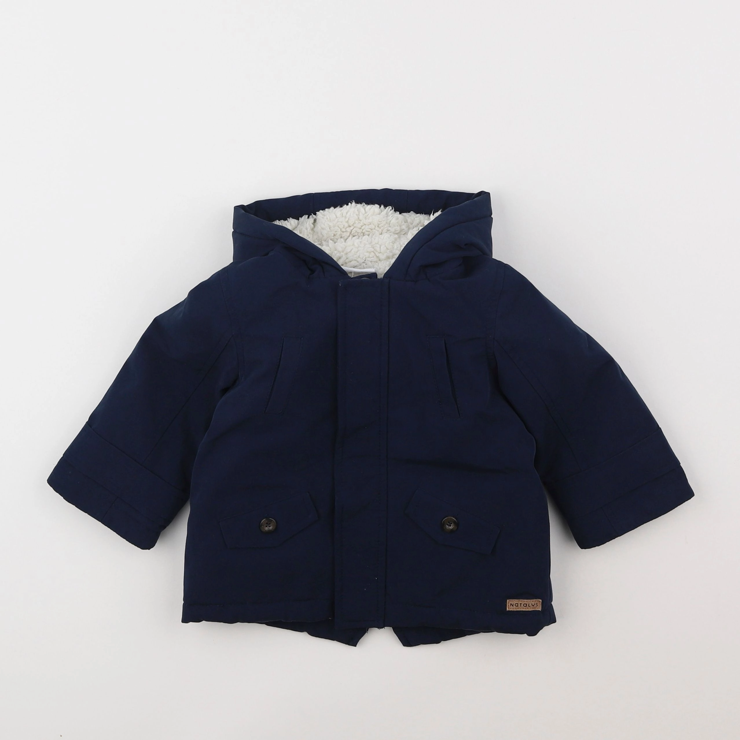 Natalys - parka bleu - 12 mois