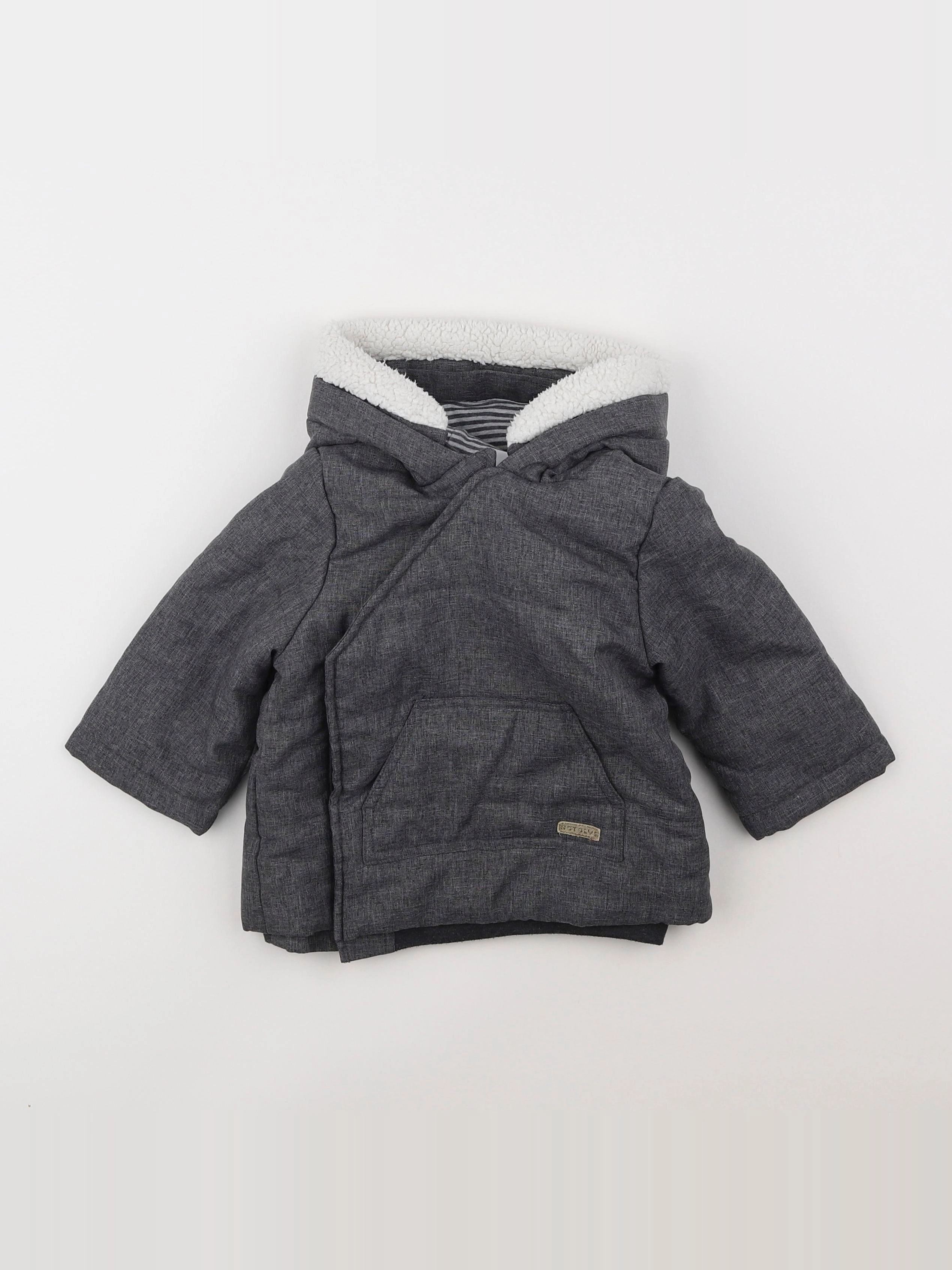 Natalys - doudoune gris - 12 mois