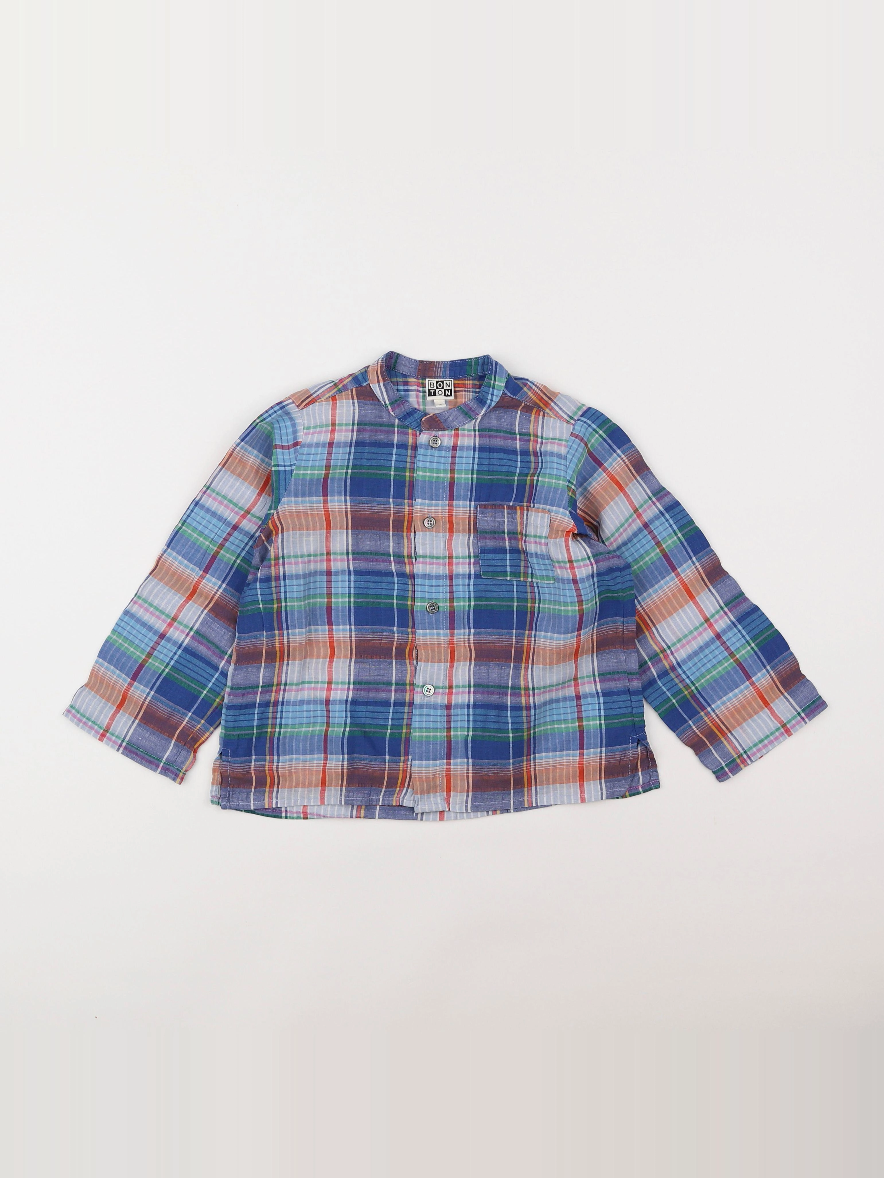 Bonton - chemise bleu - 4 ans