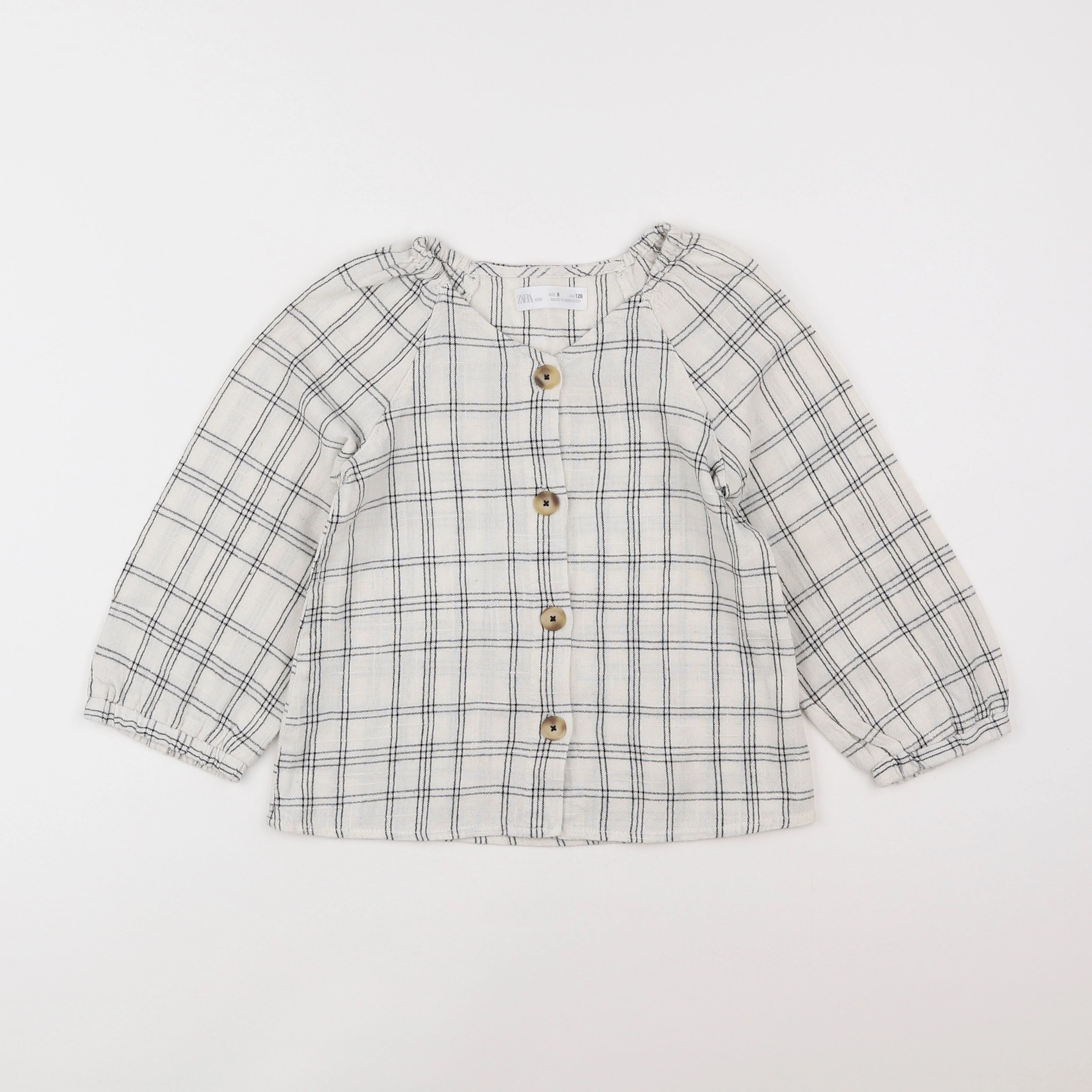 Zara - blouse beige, noir - 8 ans