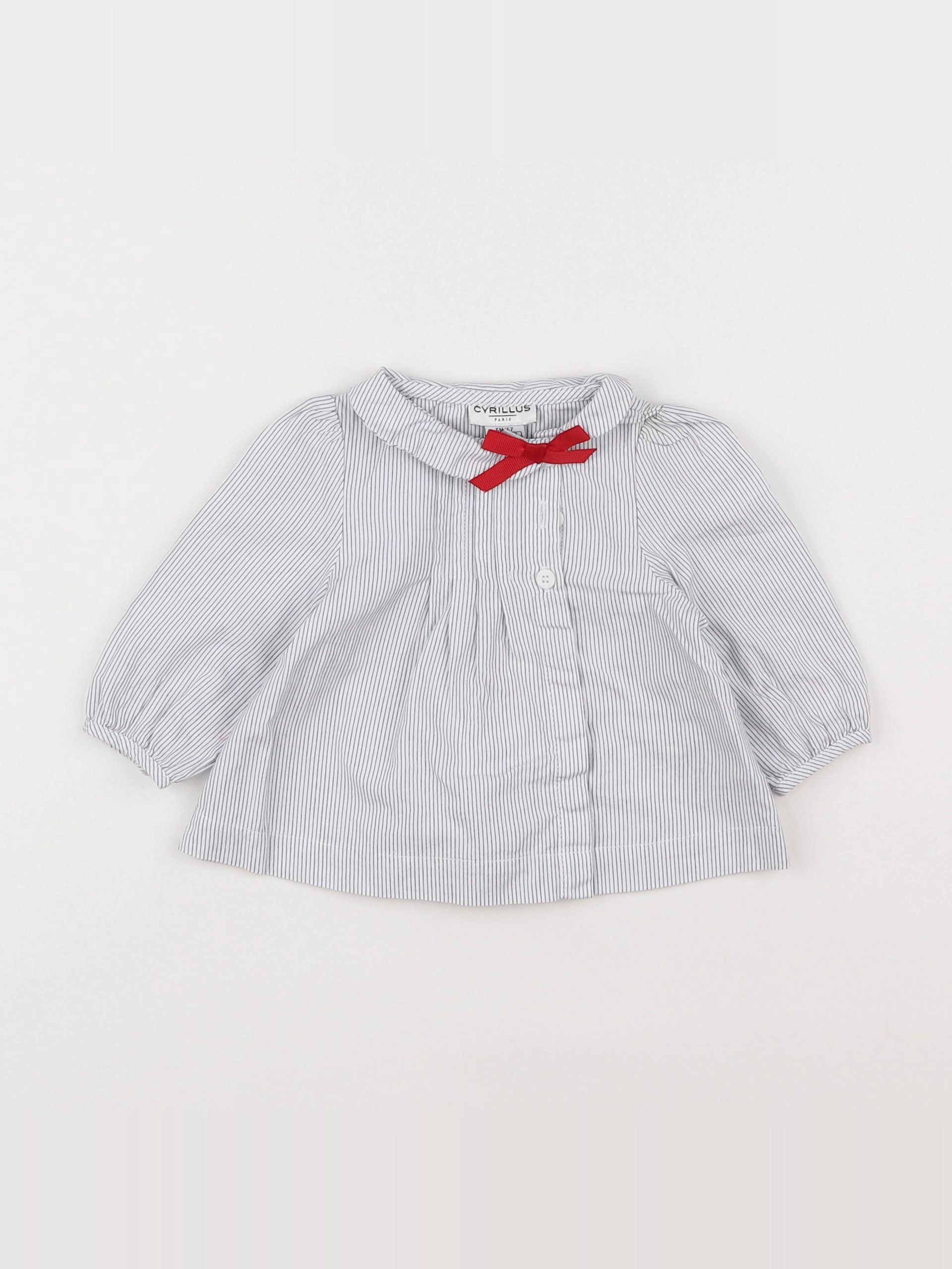 Cyrillus - blouse blanc, gris - 6 mois