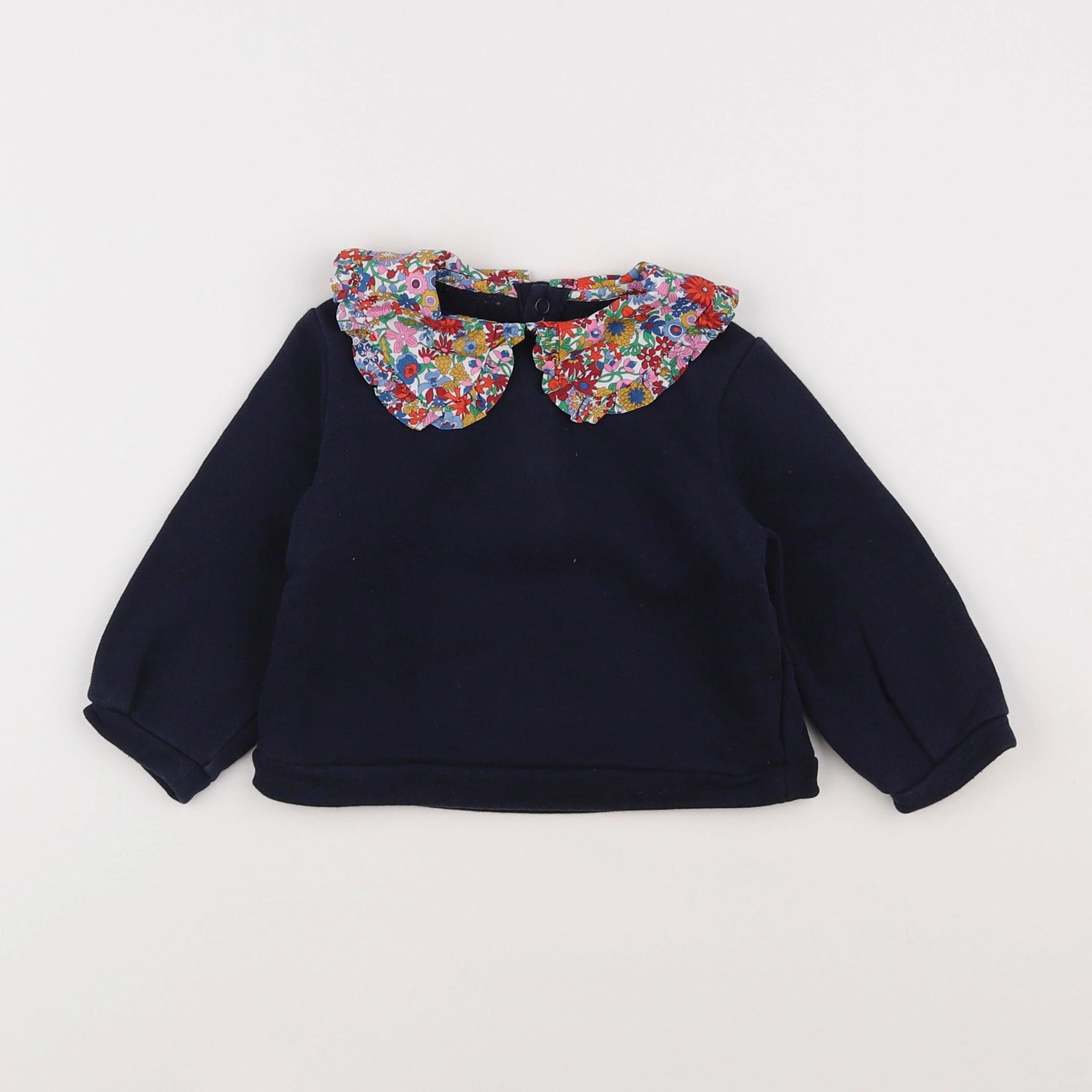 Jacadi - sweat liberty blanc, bleu - 12 mois