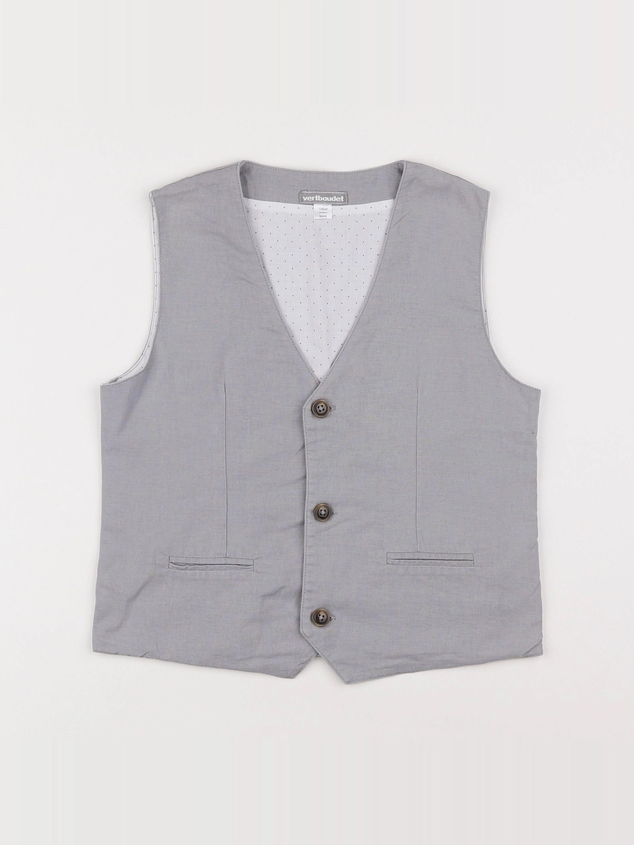 Vertbaudet - gilet gris - 8 ans