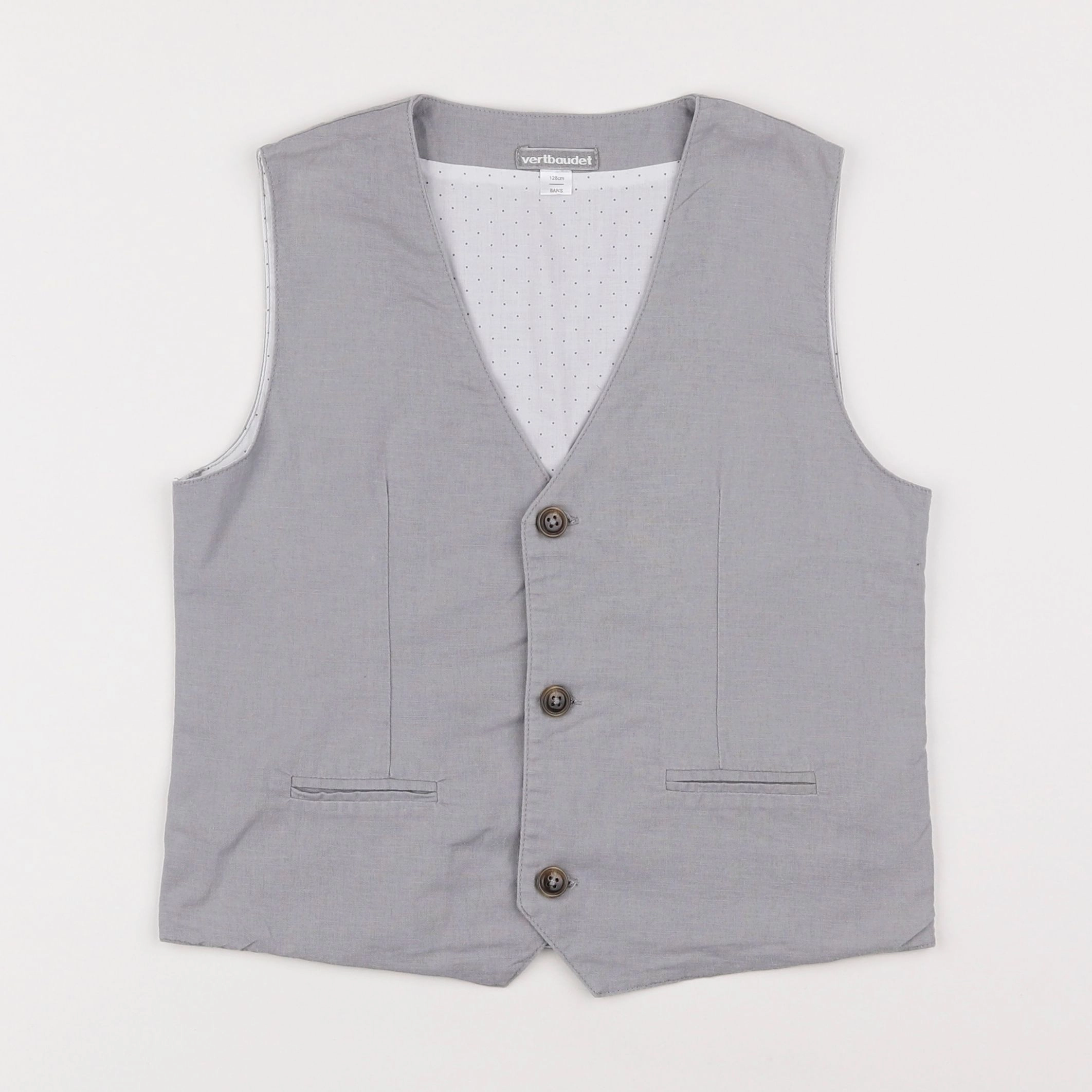 Vertbaudet - gilet gris - 8 ans