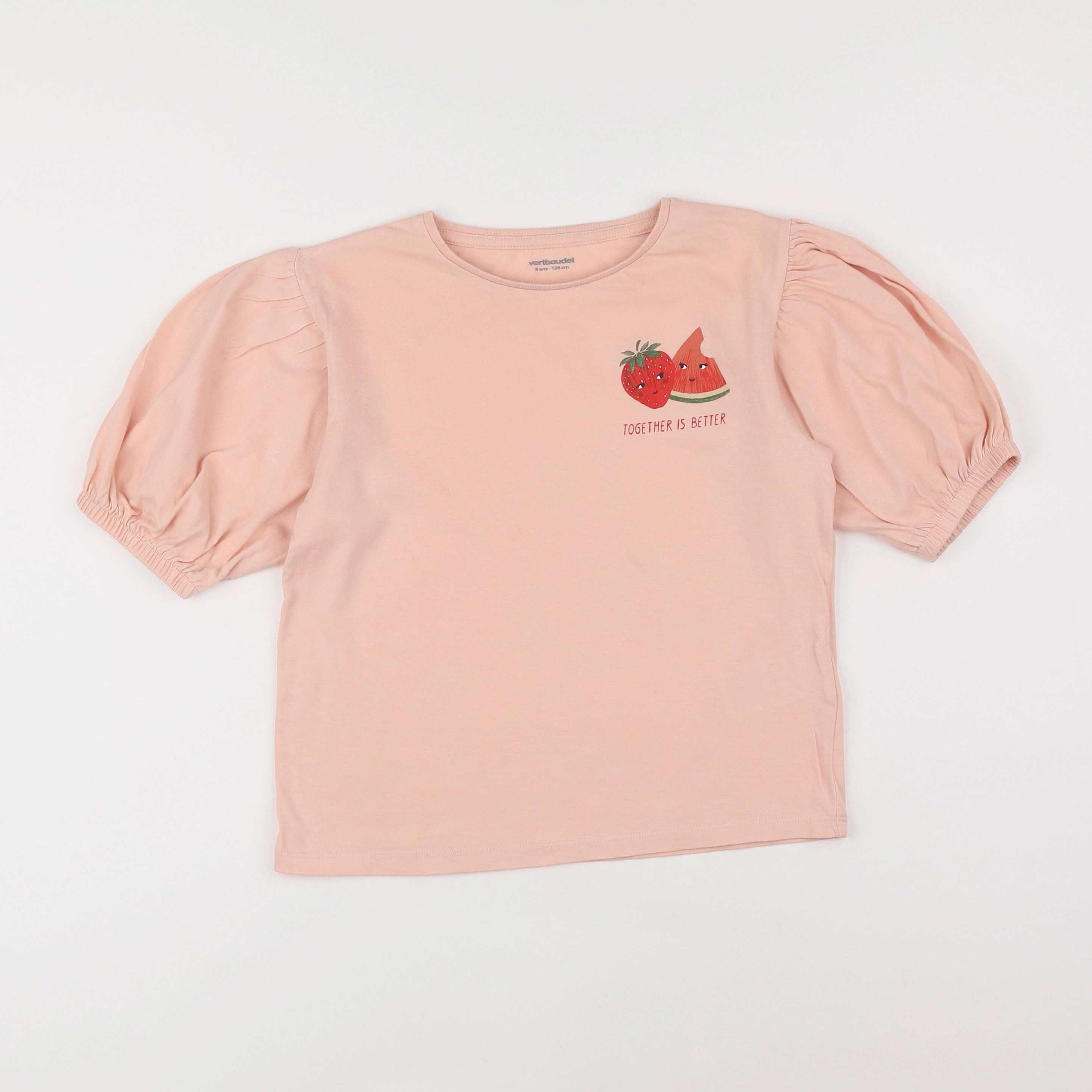 Vertbaudet - tee-shirt rose - 8 ans