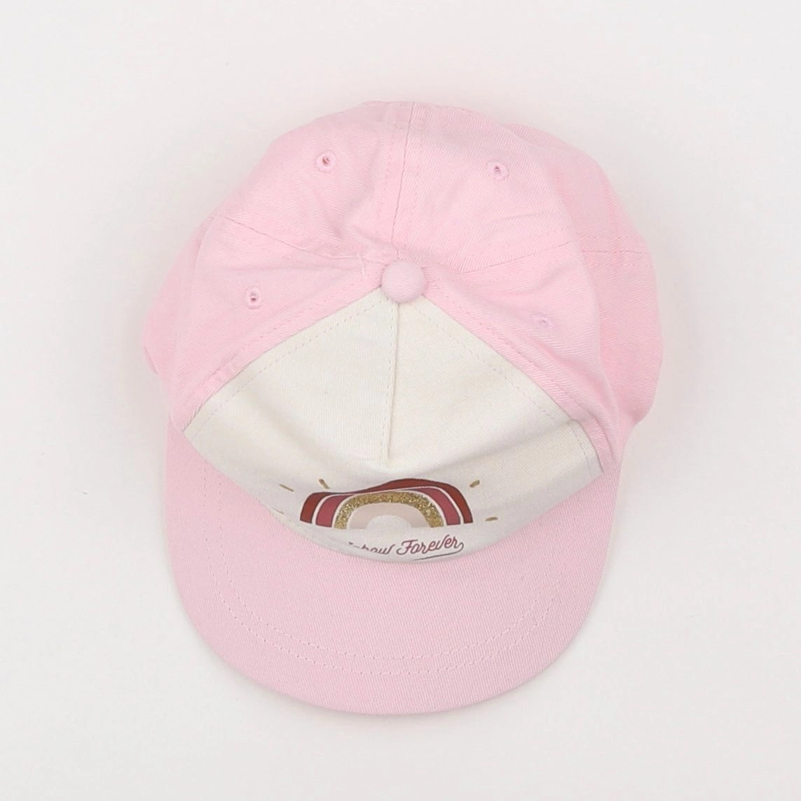 Vertbaudet - casquette blanc, rose - 4/6 ans