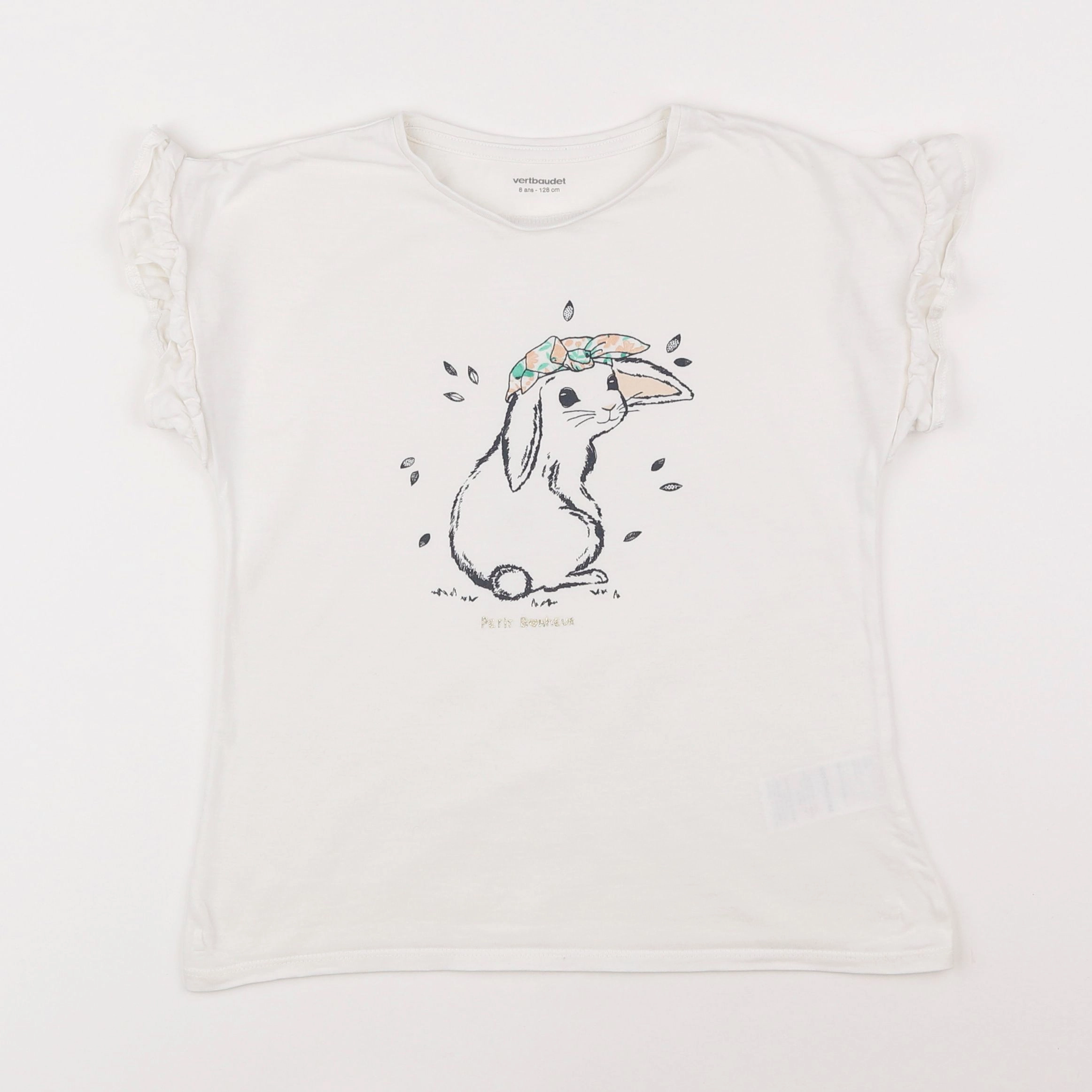 Vertbaudet - tee-shirt blanc - 8 ans