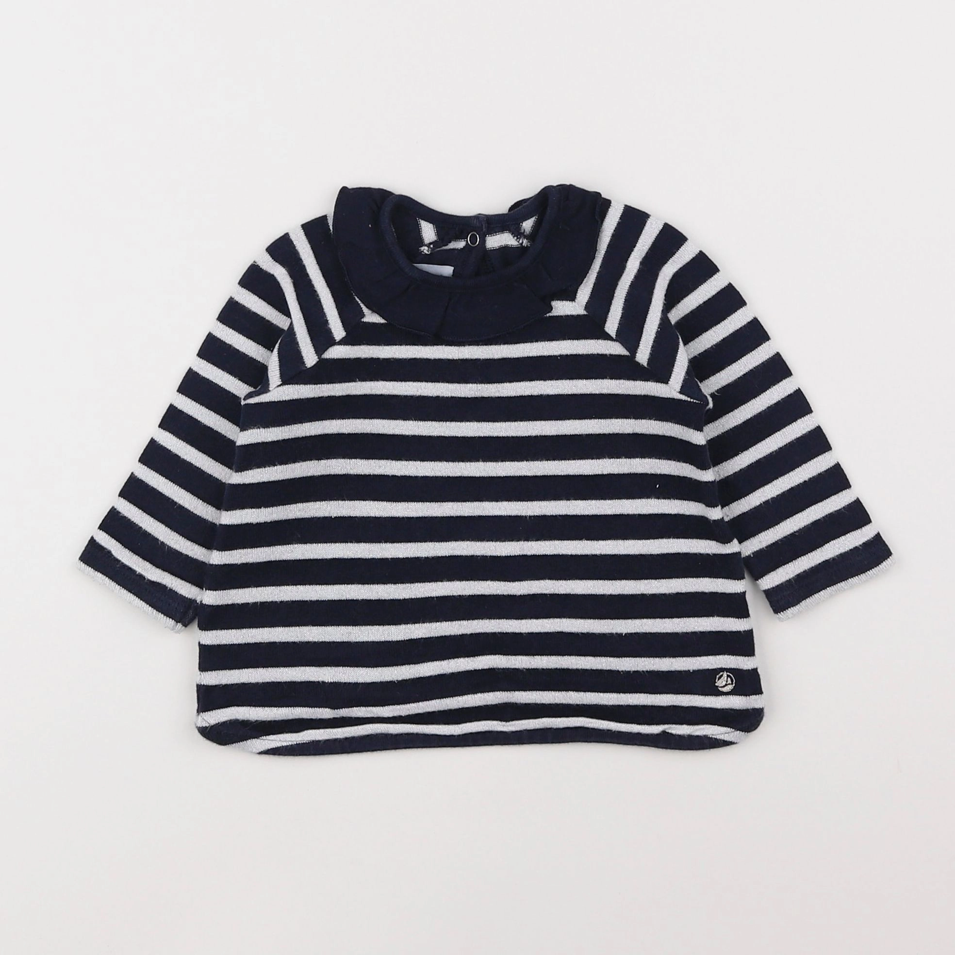 Petit Bateau - tee-shirt bleu, argent - 6 mois