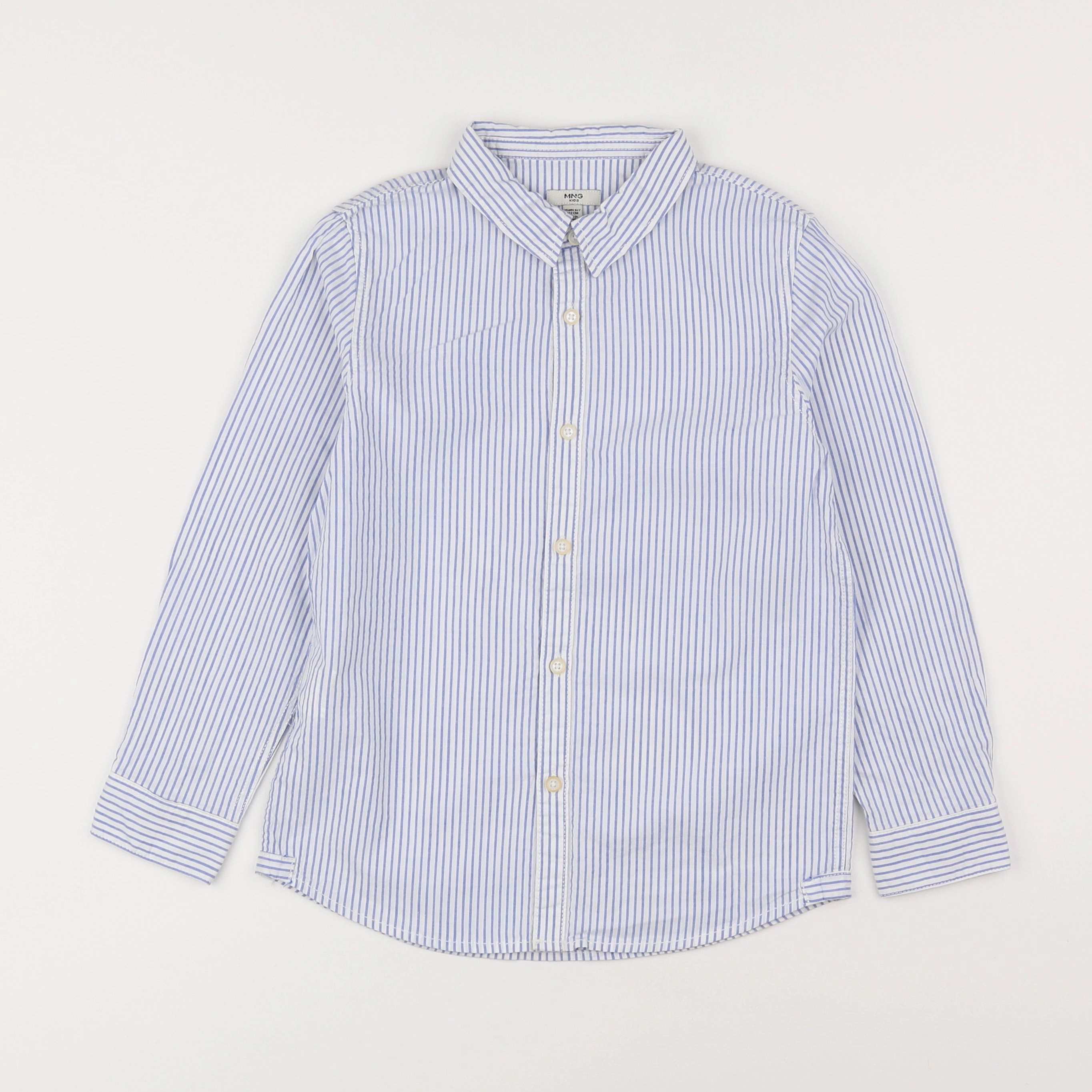 Mango - chemise bleu, blanc - 6/7 ans