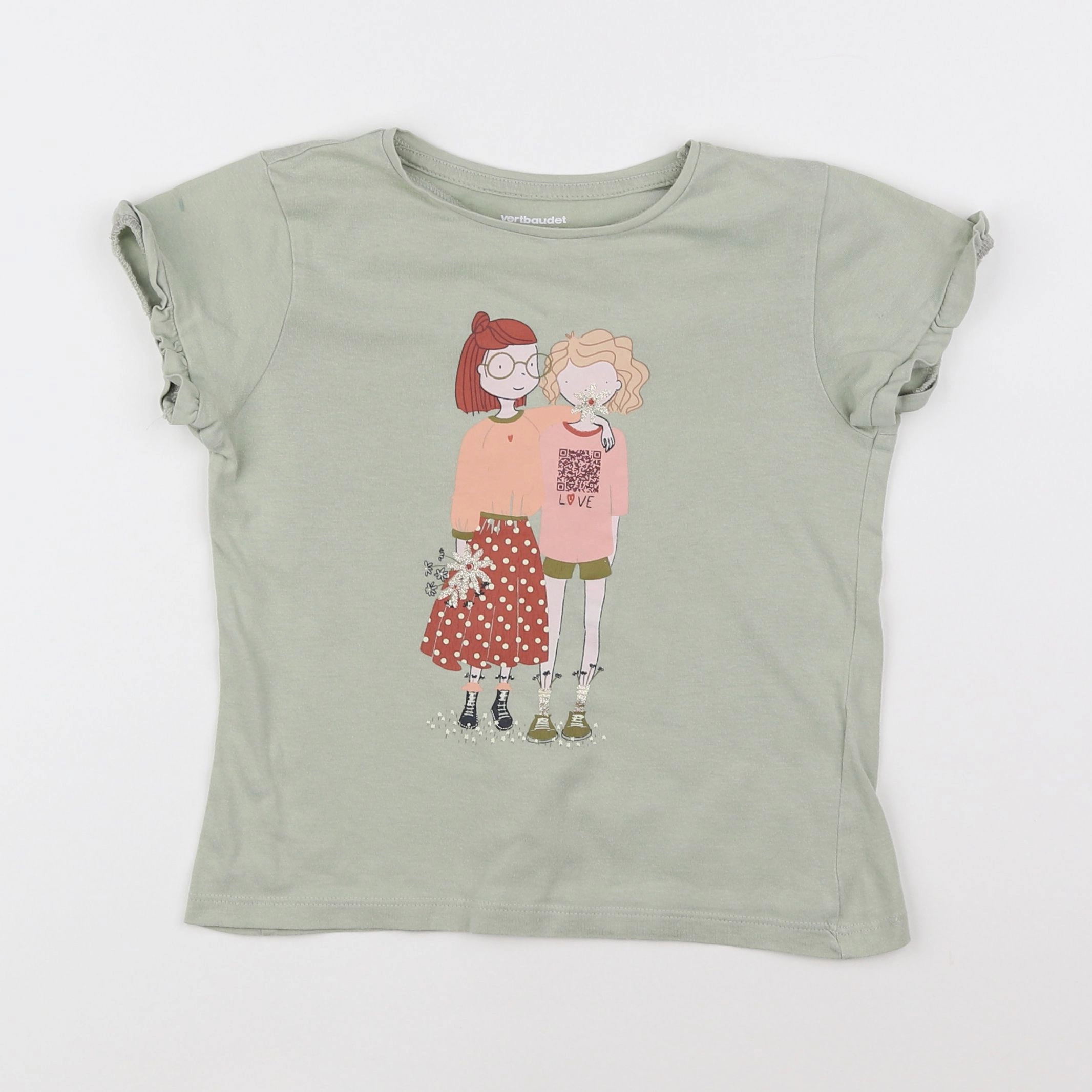 Vertbaudet - tee-shirt vert - 6 ans