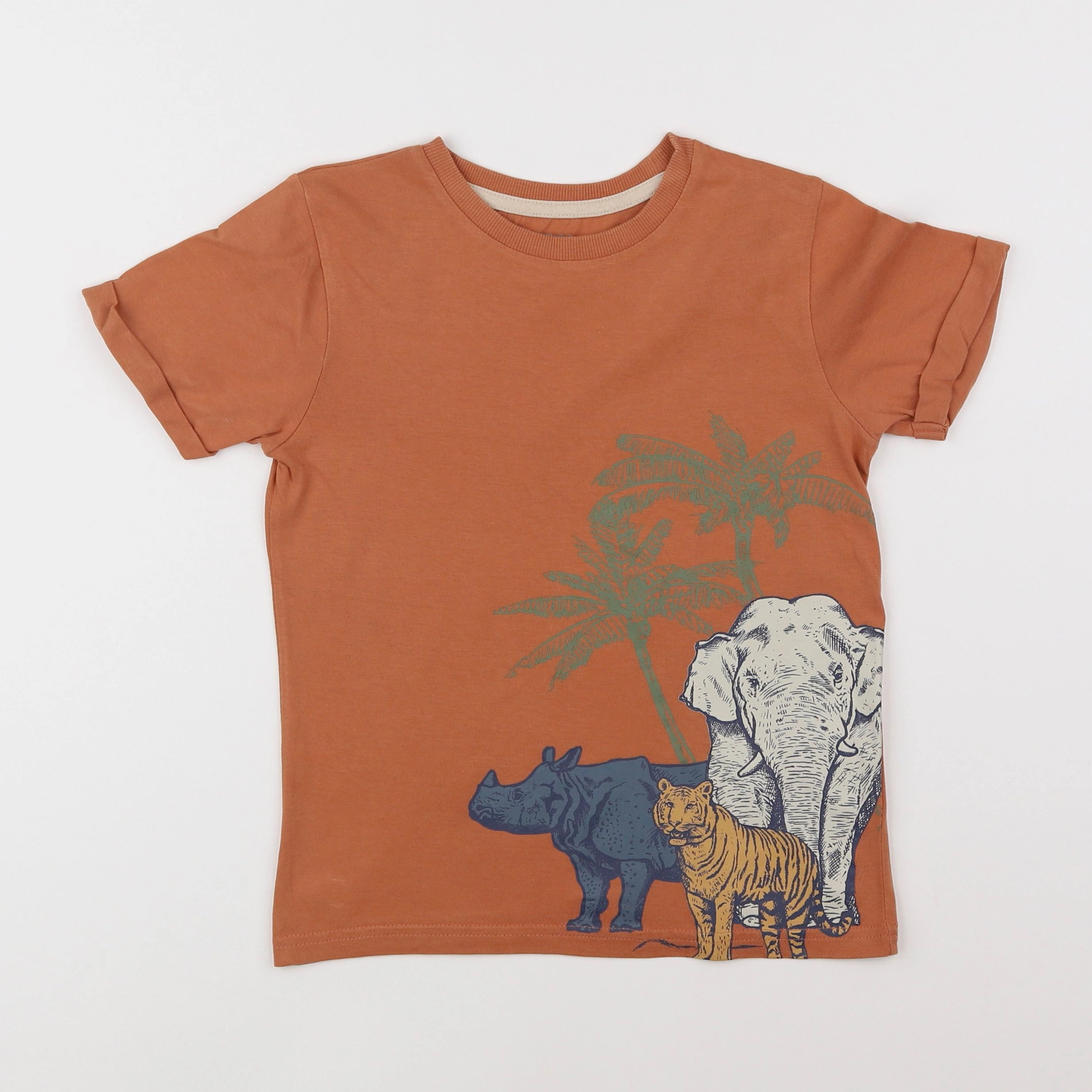 Vertbaudet - tee-shirt coton marron - 8 ans