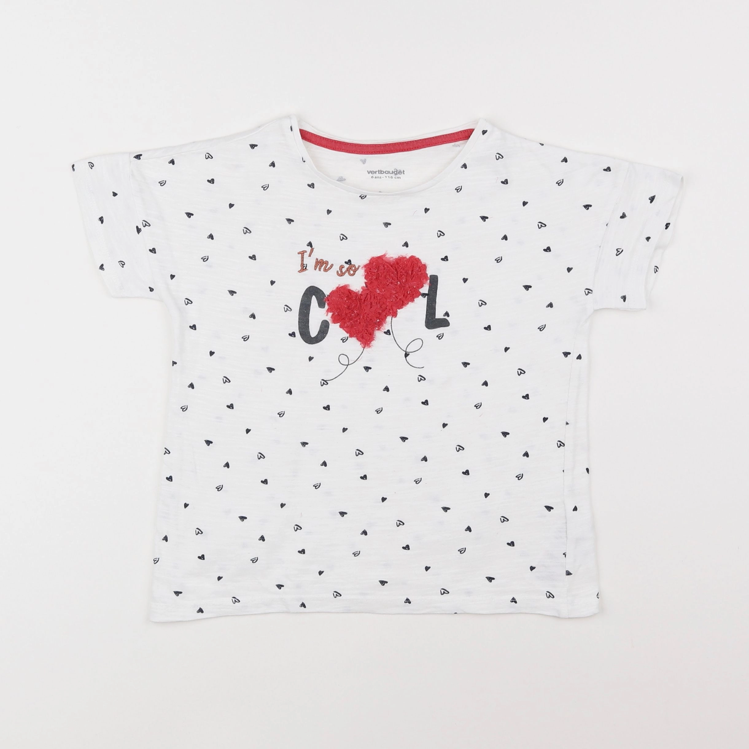 Vertbaudet - tee-shirt blanc - 6 ans