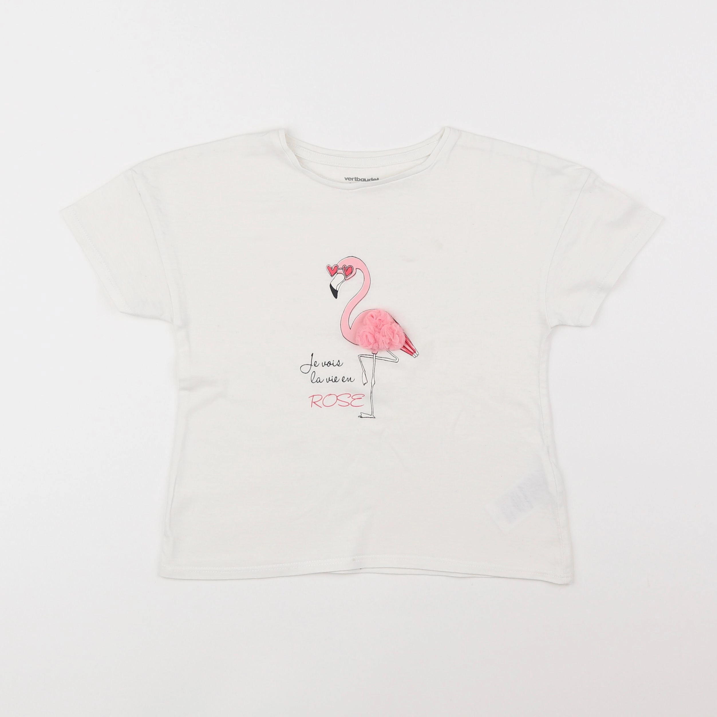 Vertbaudet - tee-shirt blanc - 6 ans