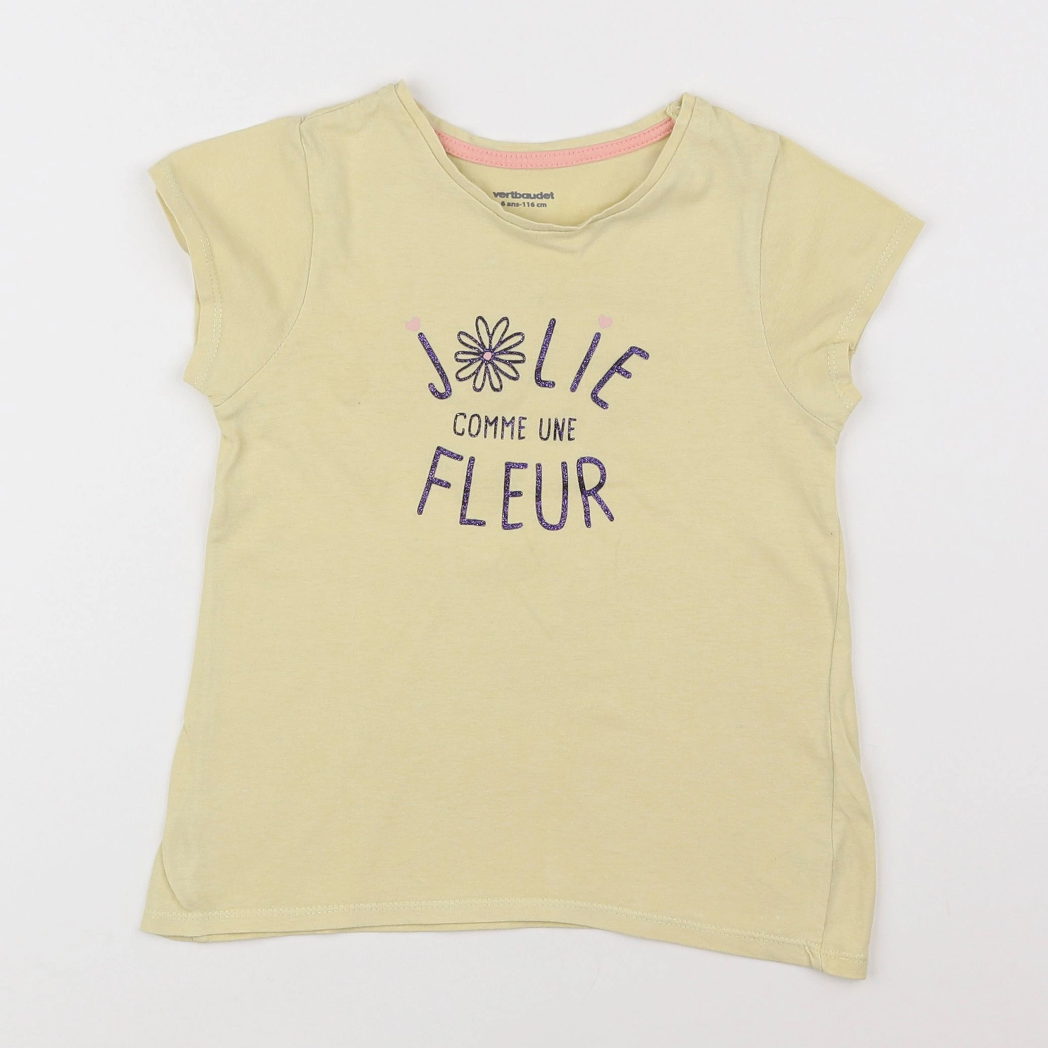 Vertbaudet - tee-shirt jaune - 6 ans