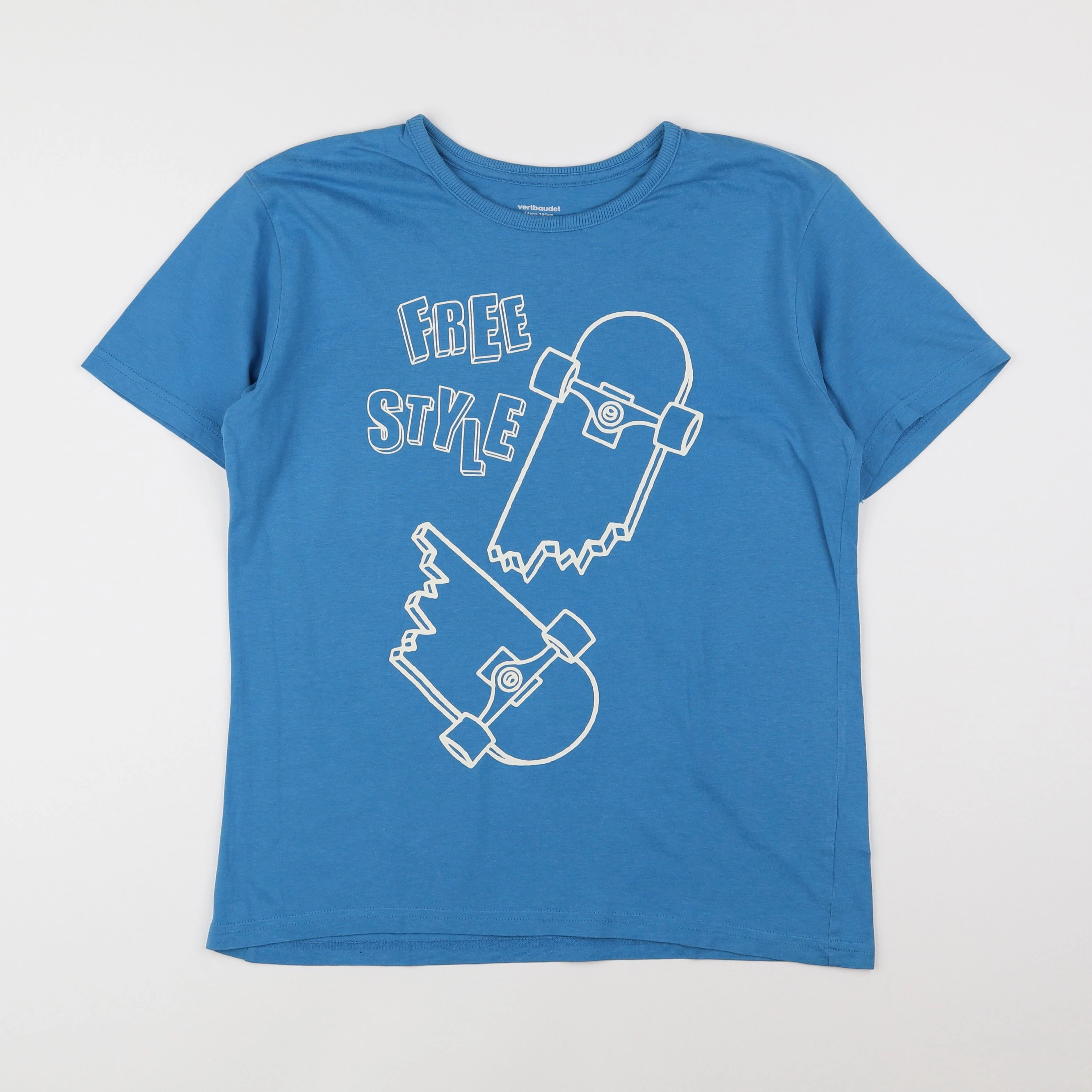 Vertbaudet - tee-shirt bleu - 14 ans