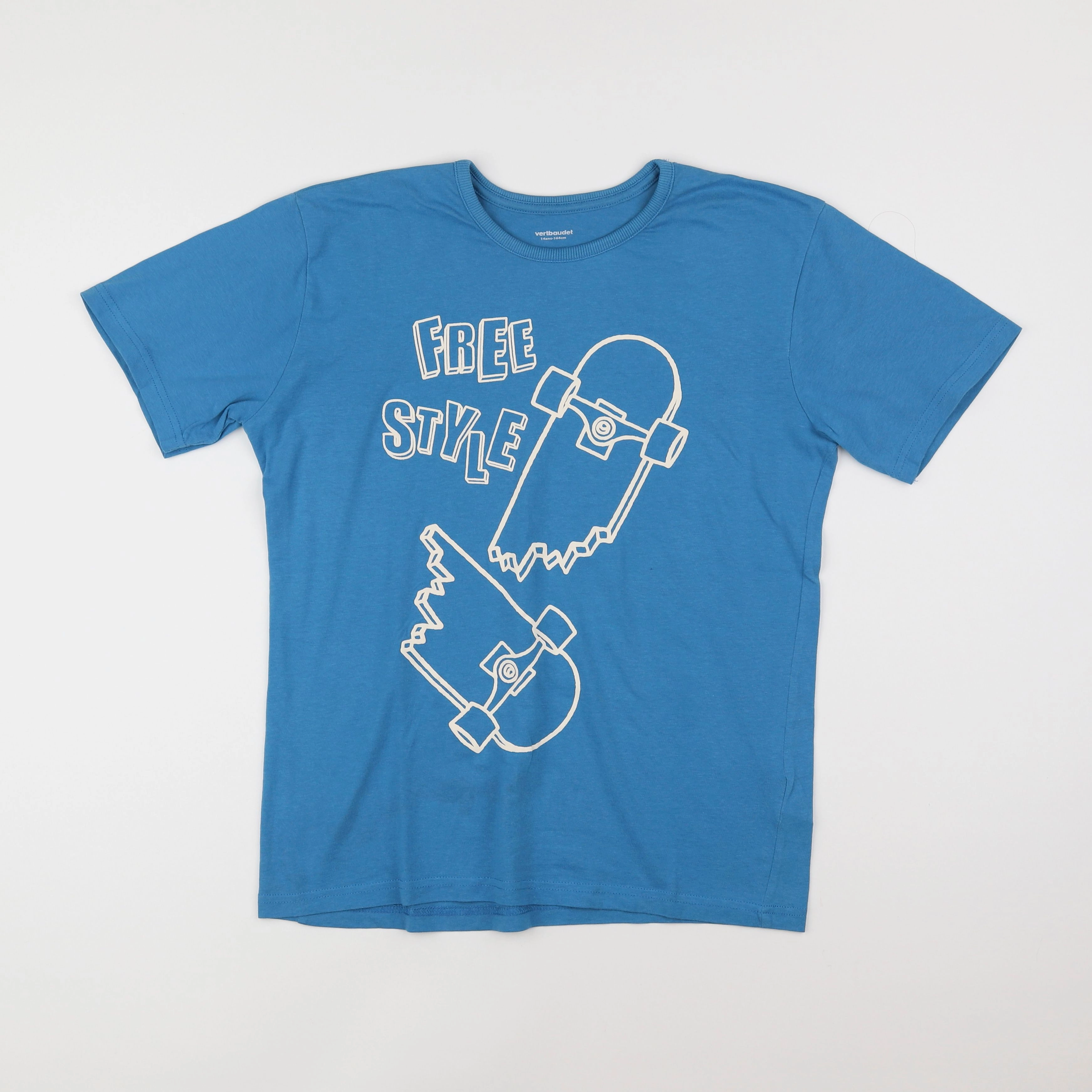 Vertbaudet - tee-shirt bleu - 14 ans