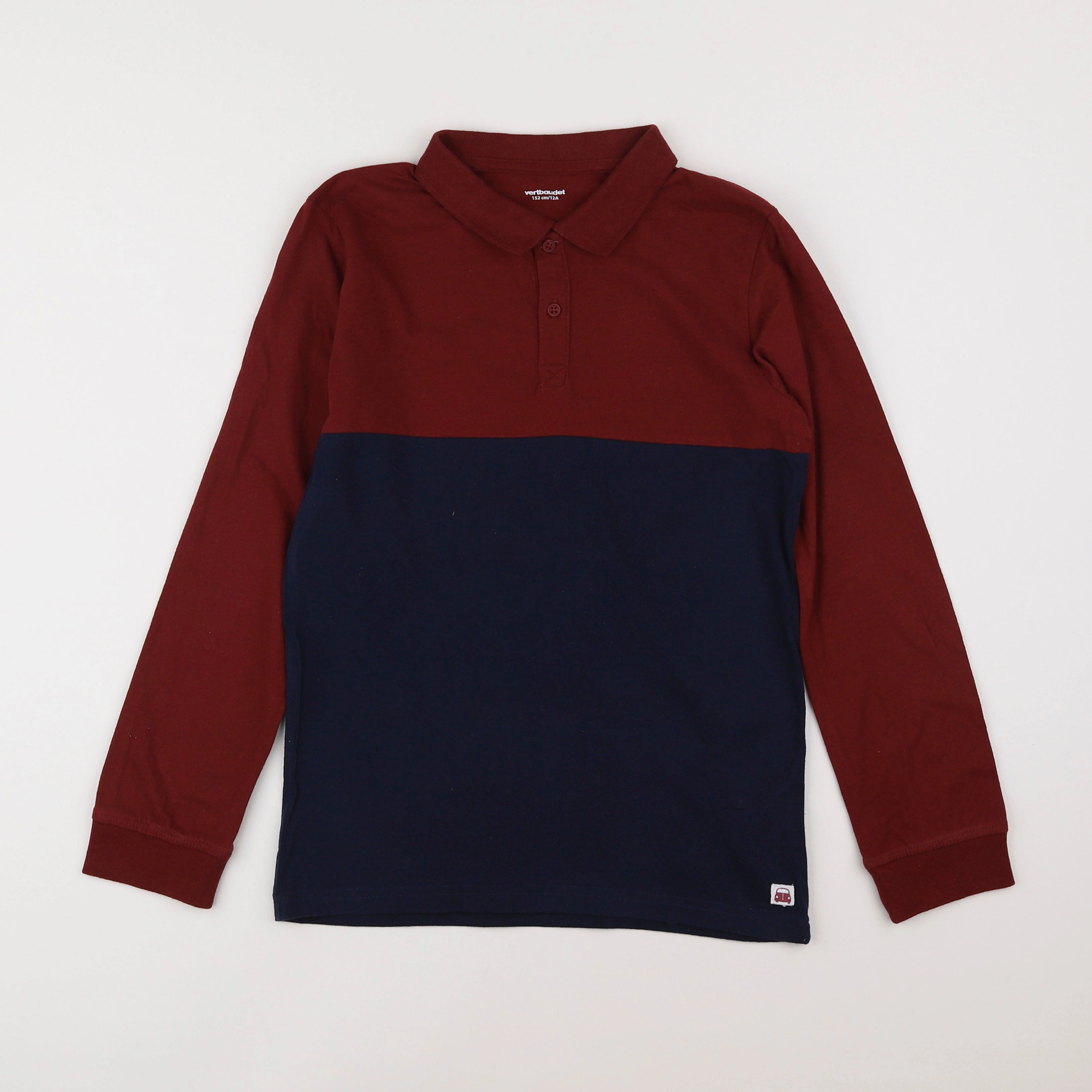 Vertbaudet - polo marron, bleu - 12 ans