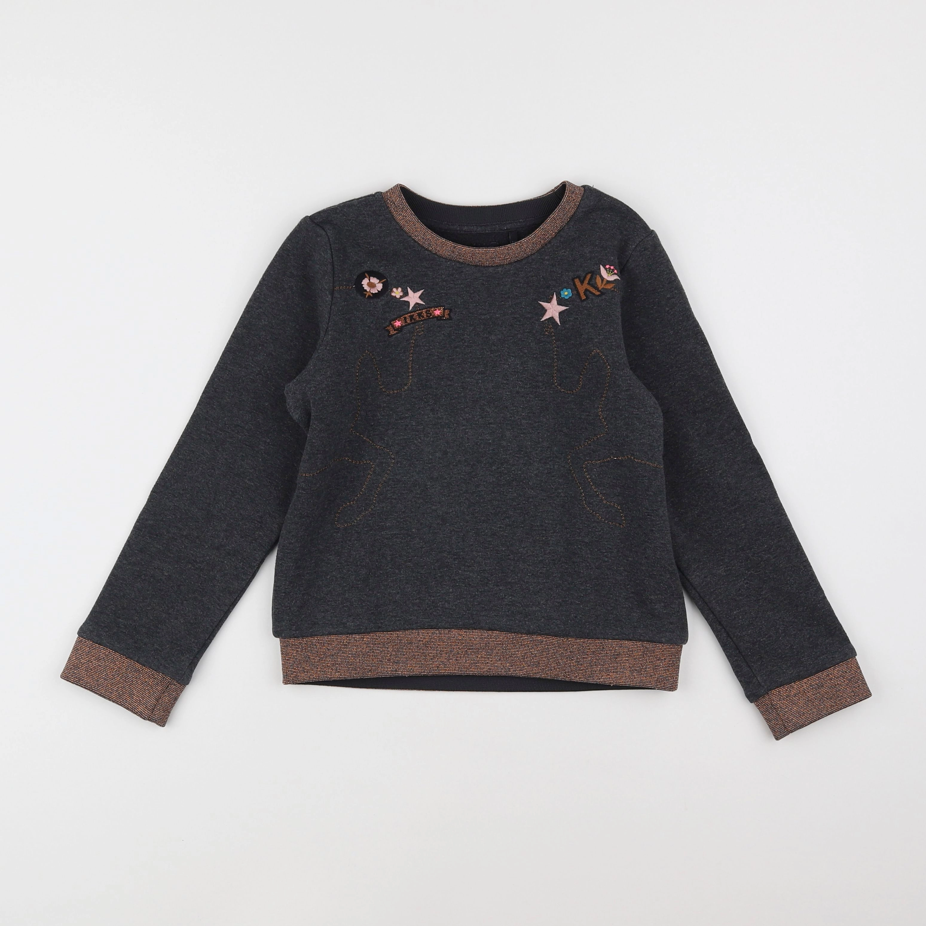 IKKS - sweat gris - 8 ans