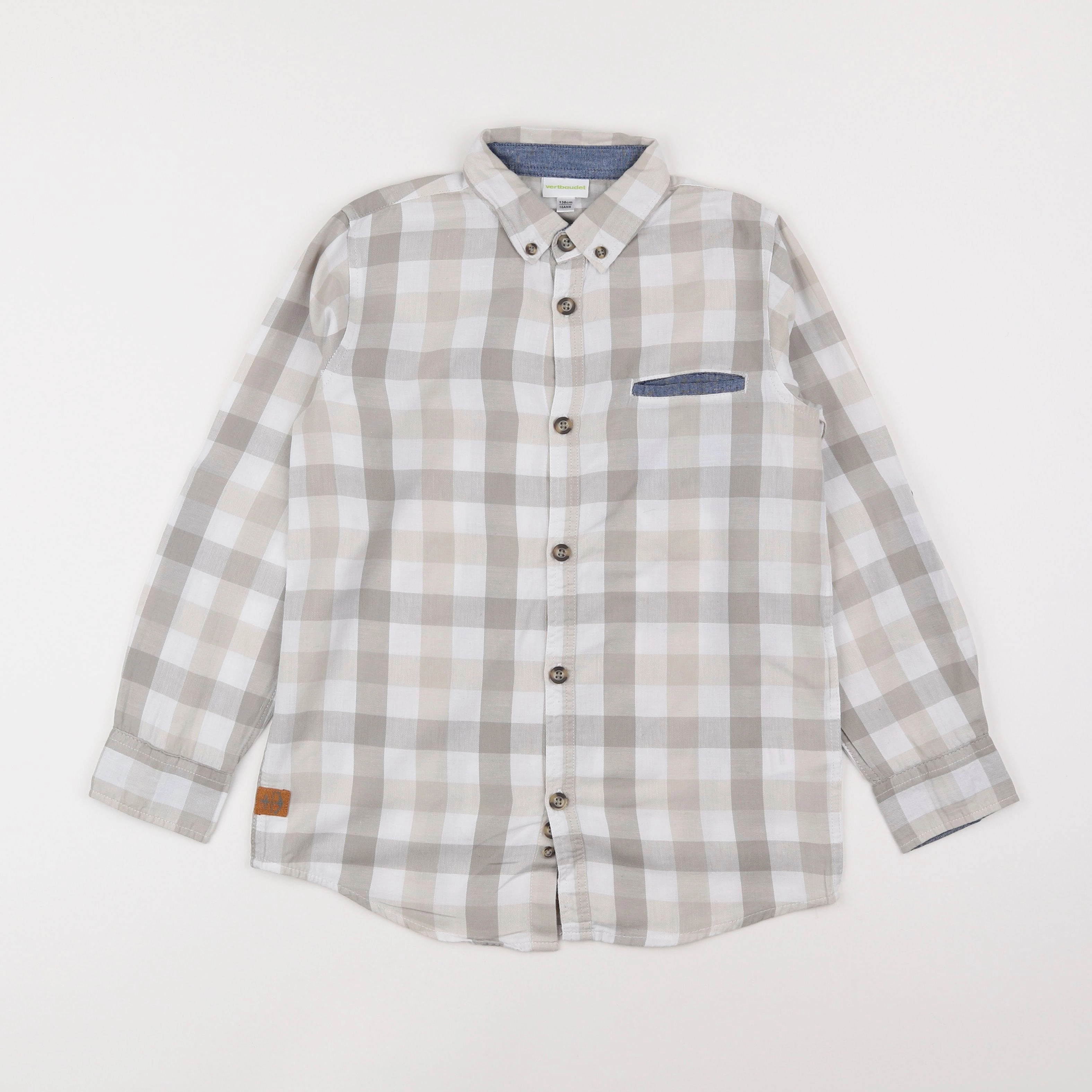 Vertbaudet - chemise gris - 10 ans