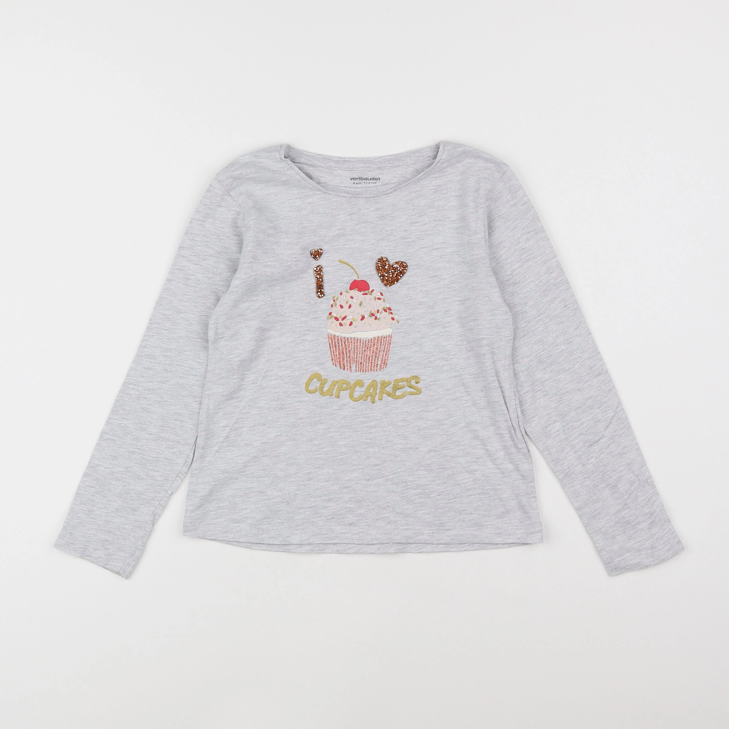 Vertbaudet - tee-shirt gris - 6 ans