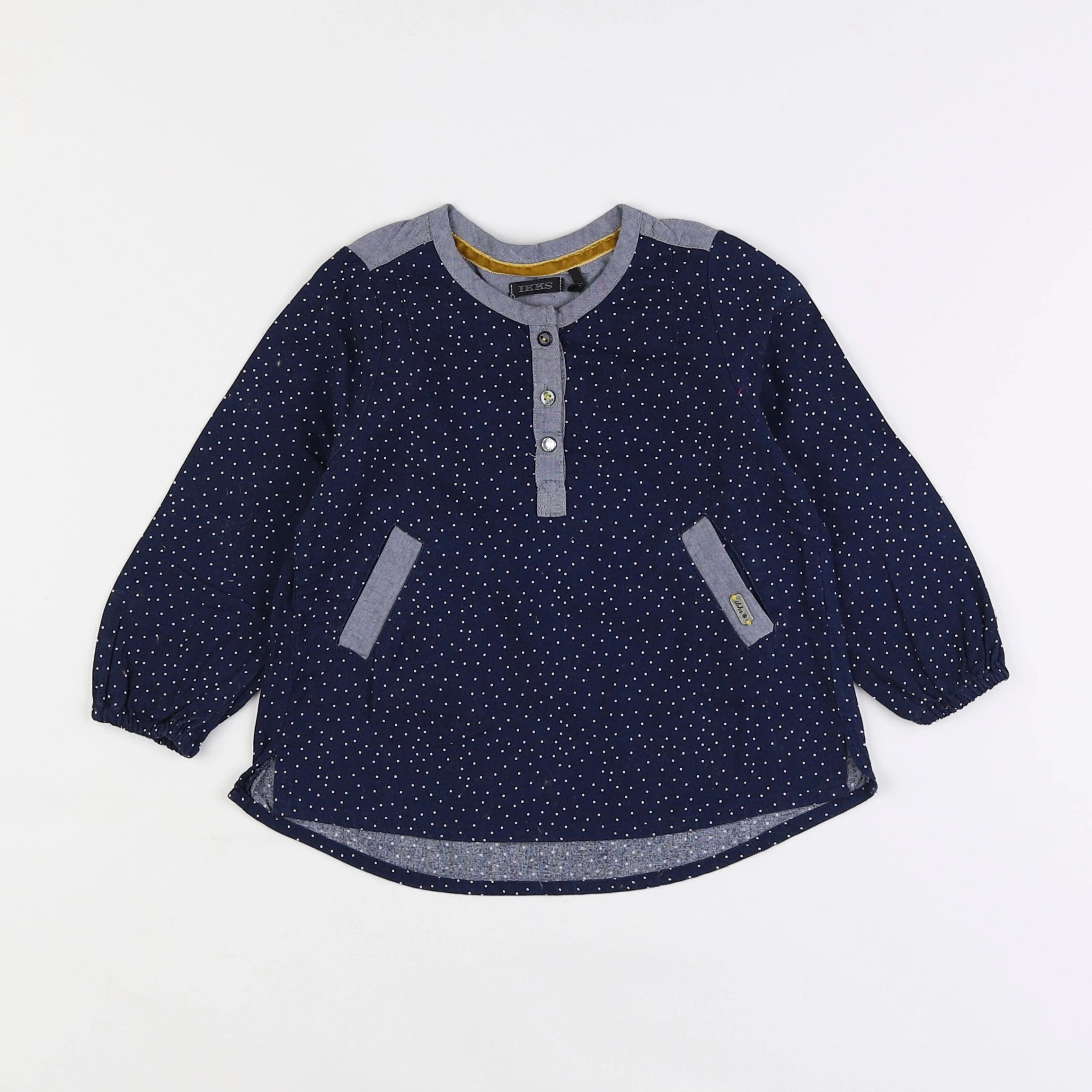 IKKS - blouse bleu, gris - 2 ans