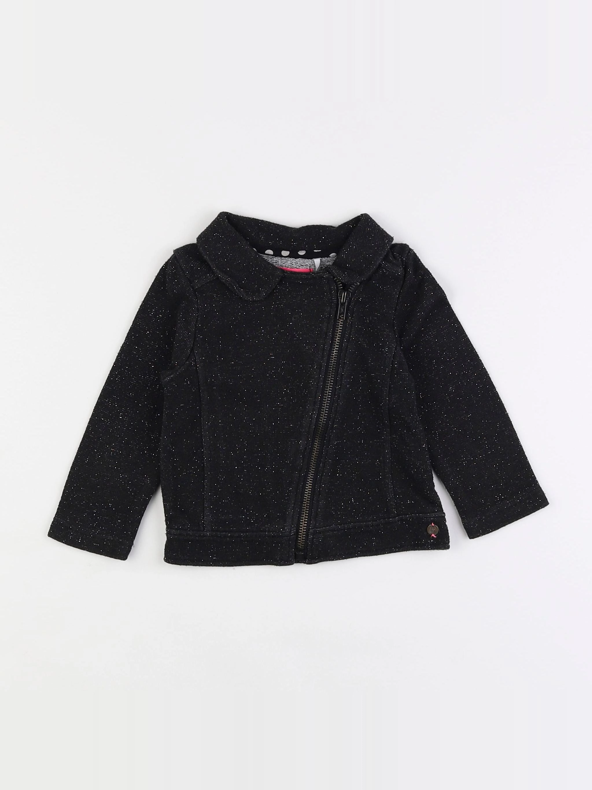 IKKS - sweat noir, argent - 18 mois