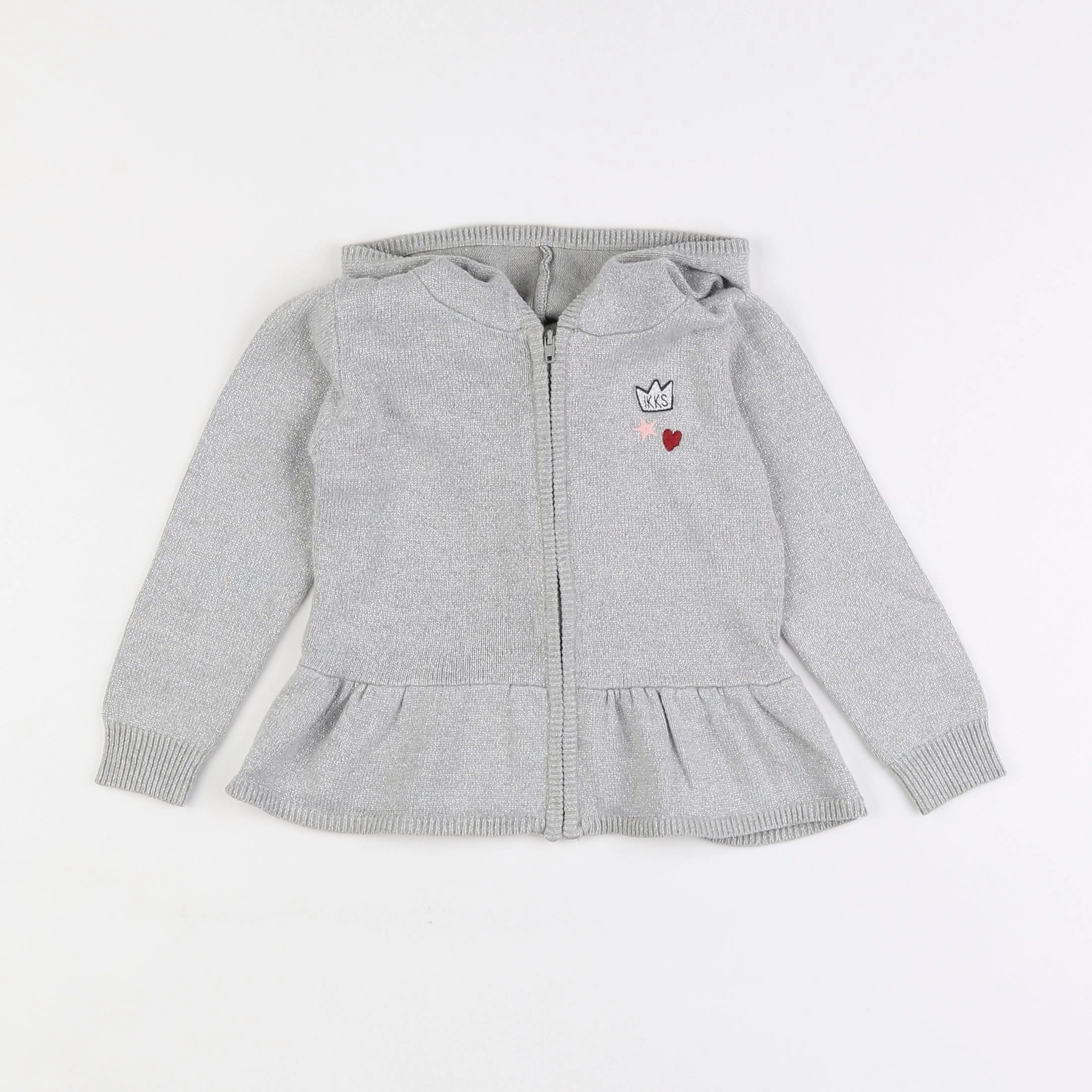 IKKS - gilet gris, argent - 2 ans