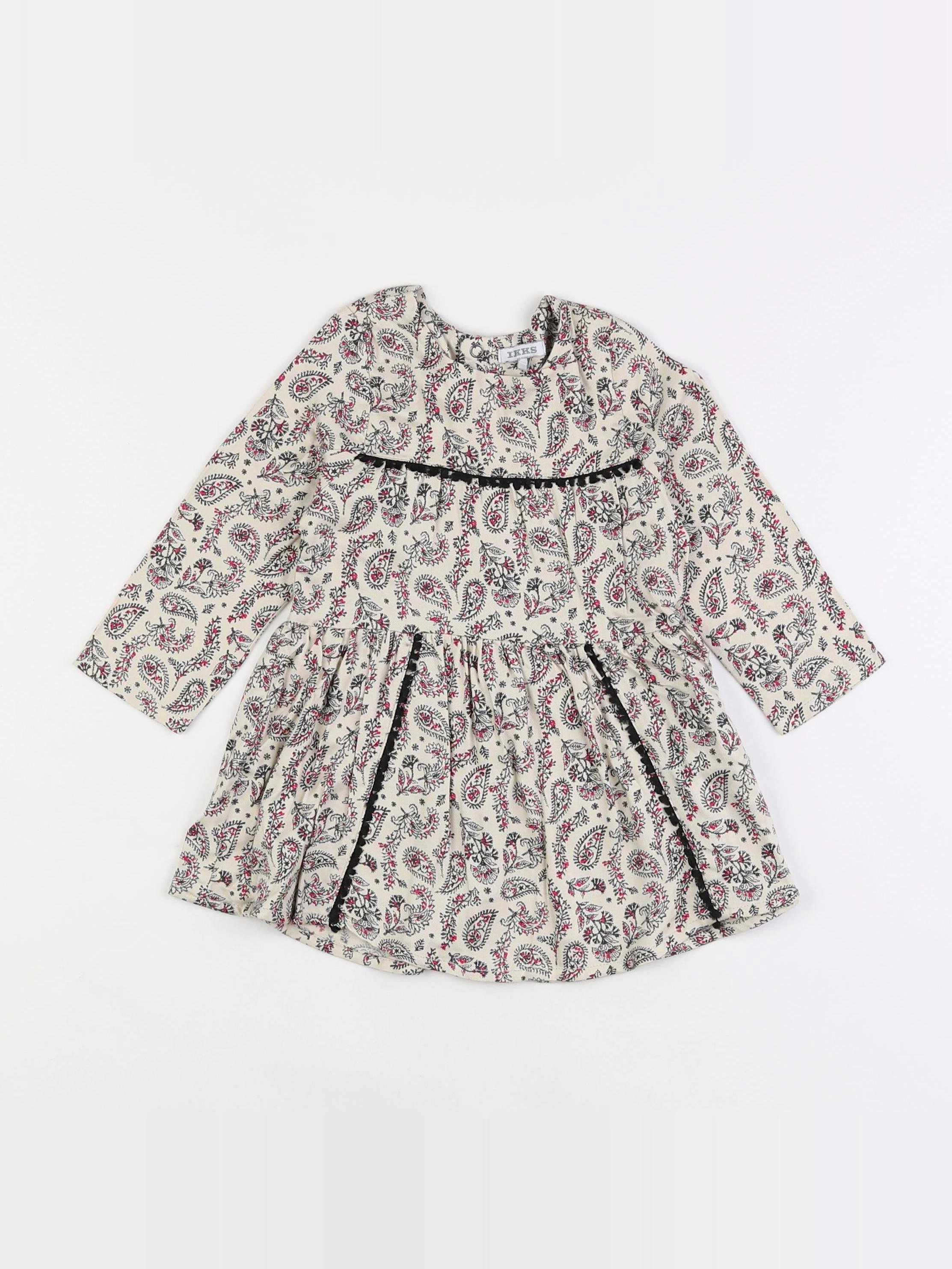IKKS - robe beige, rose - 18 mois