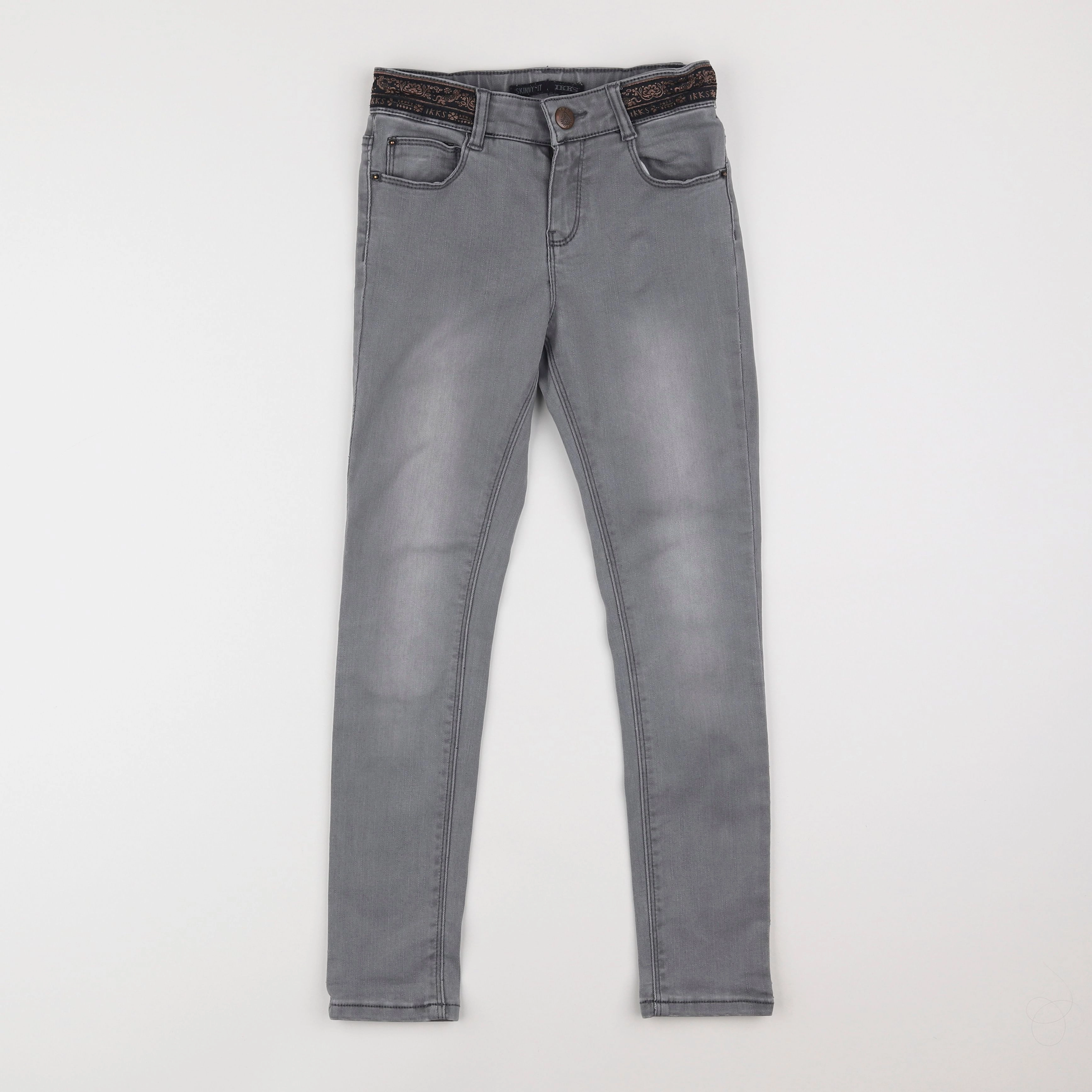 IKKS - jean gris - 7/8 ans