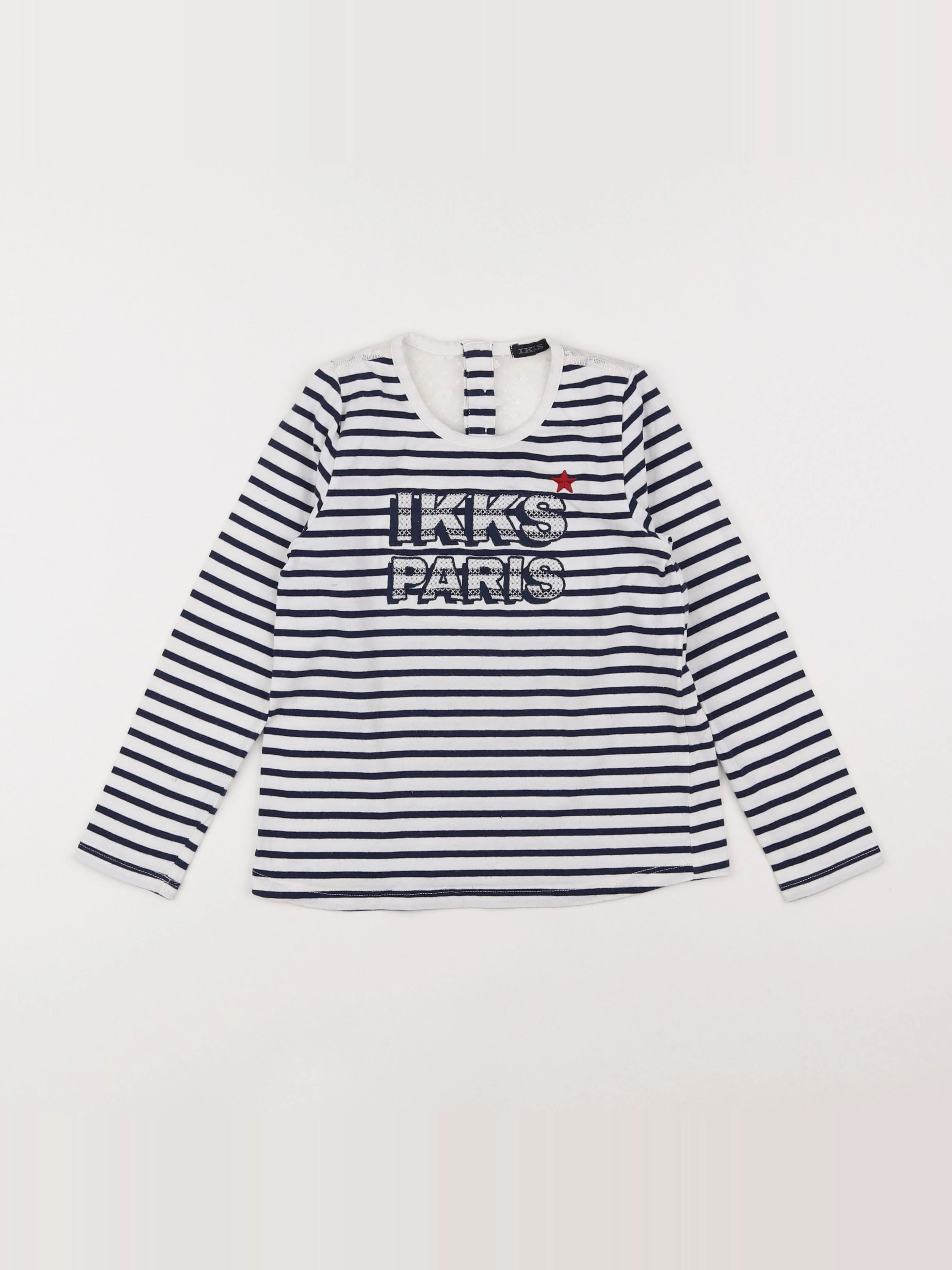 IKKS - tee-shirt blanc, bleu - 6 ans
