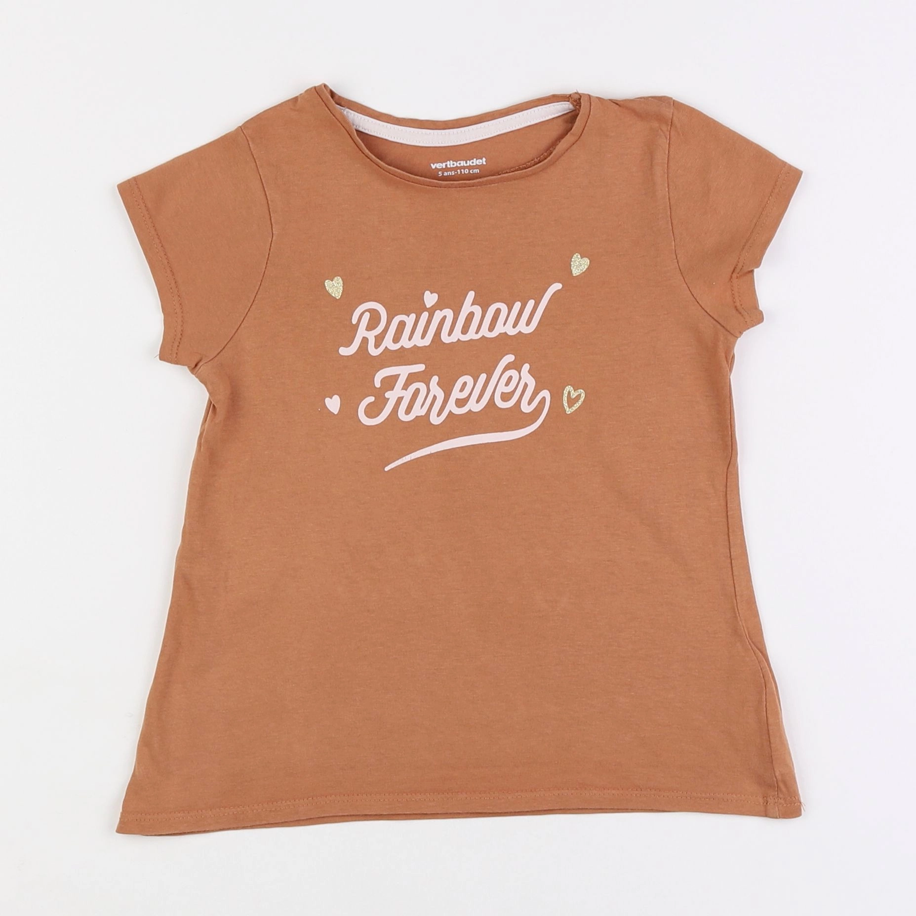 Vertbaudet - tee-shirt marron - 5 ans