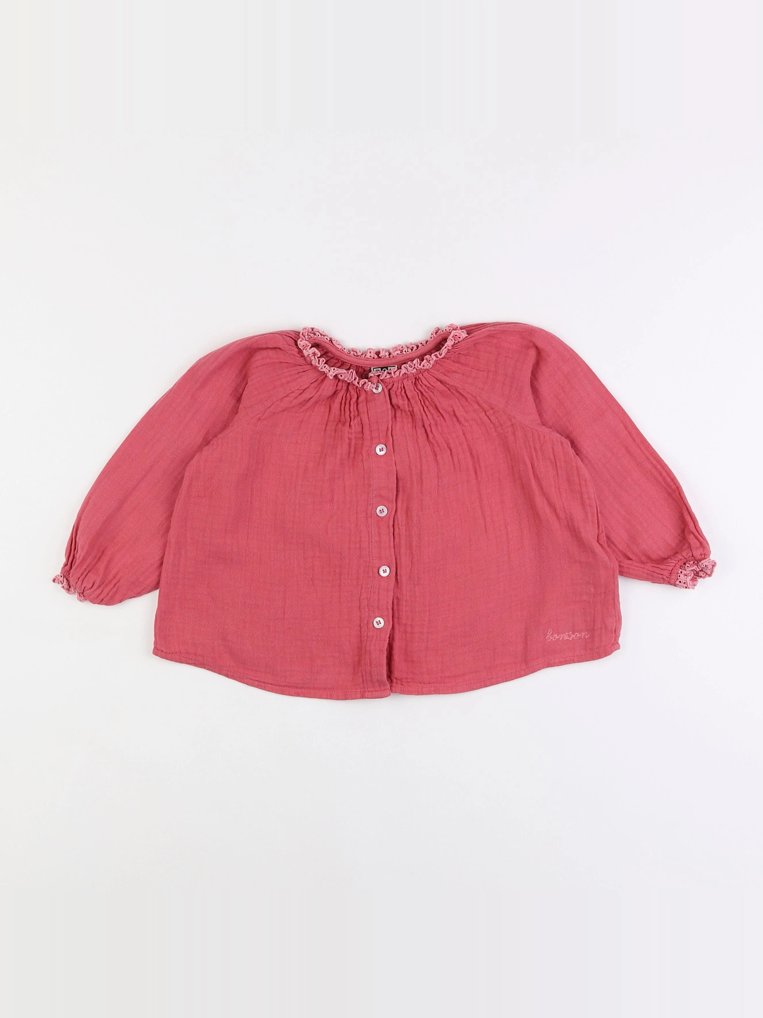 Bonton - blouse rose - 2 ans