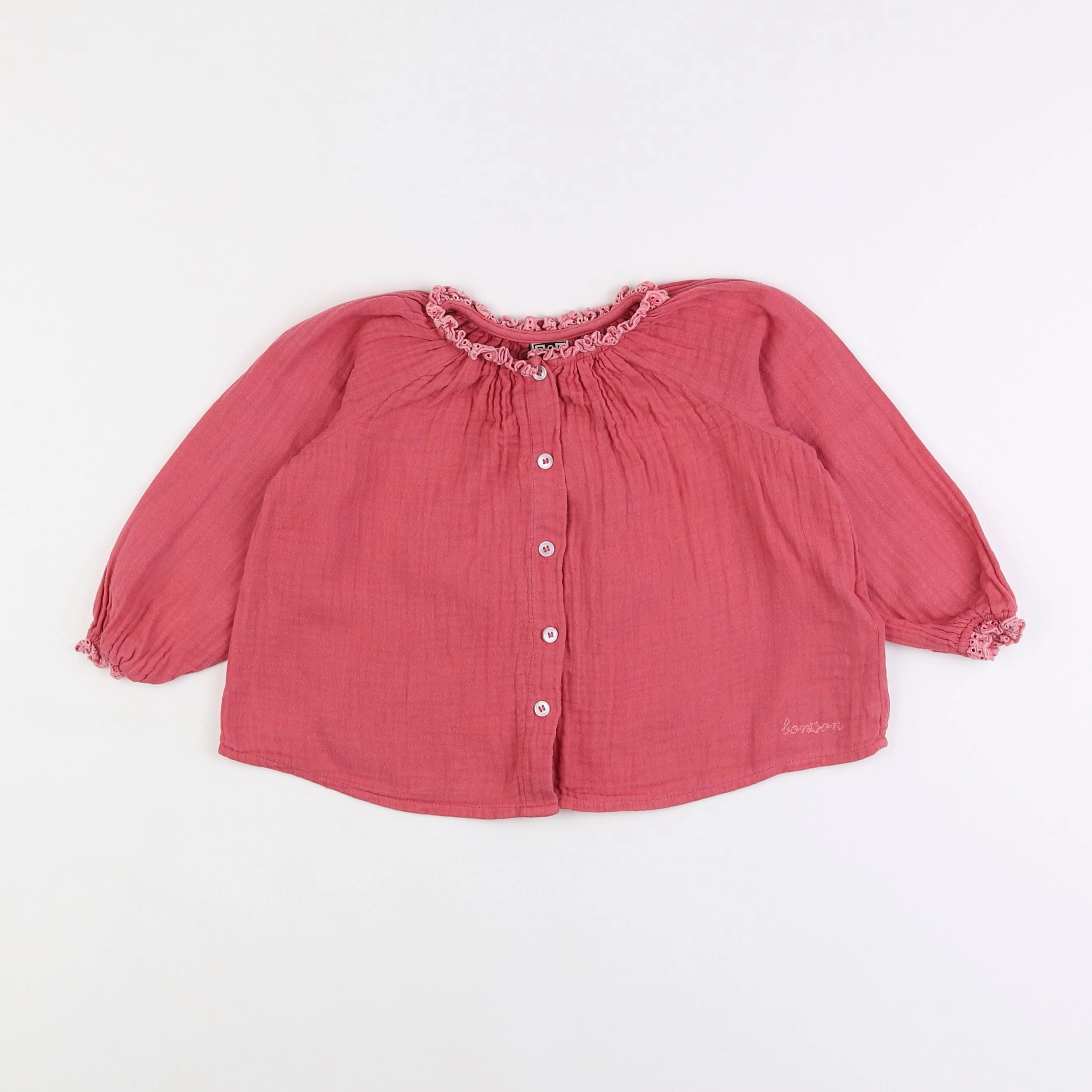 Bonton - blouse rose - 2 ans