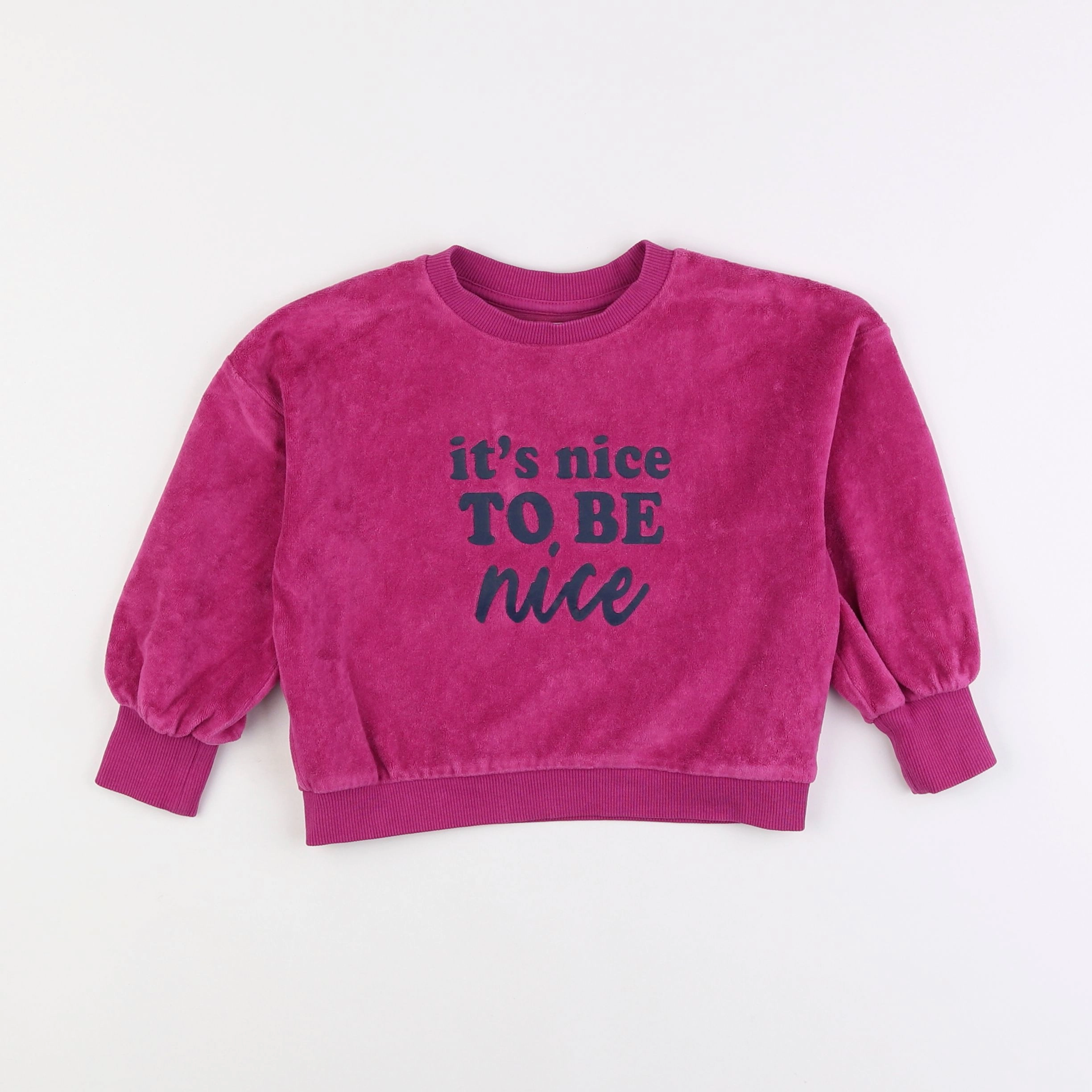 Vertbaudet - sweat velours rose - 3 ans