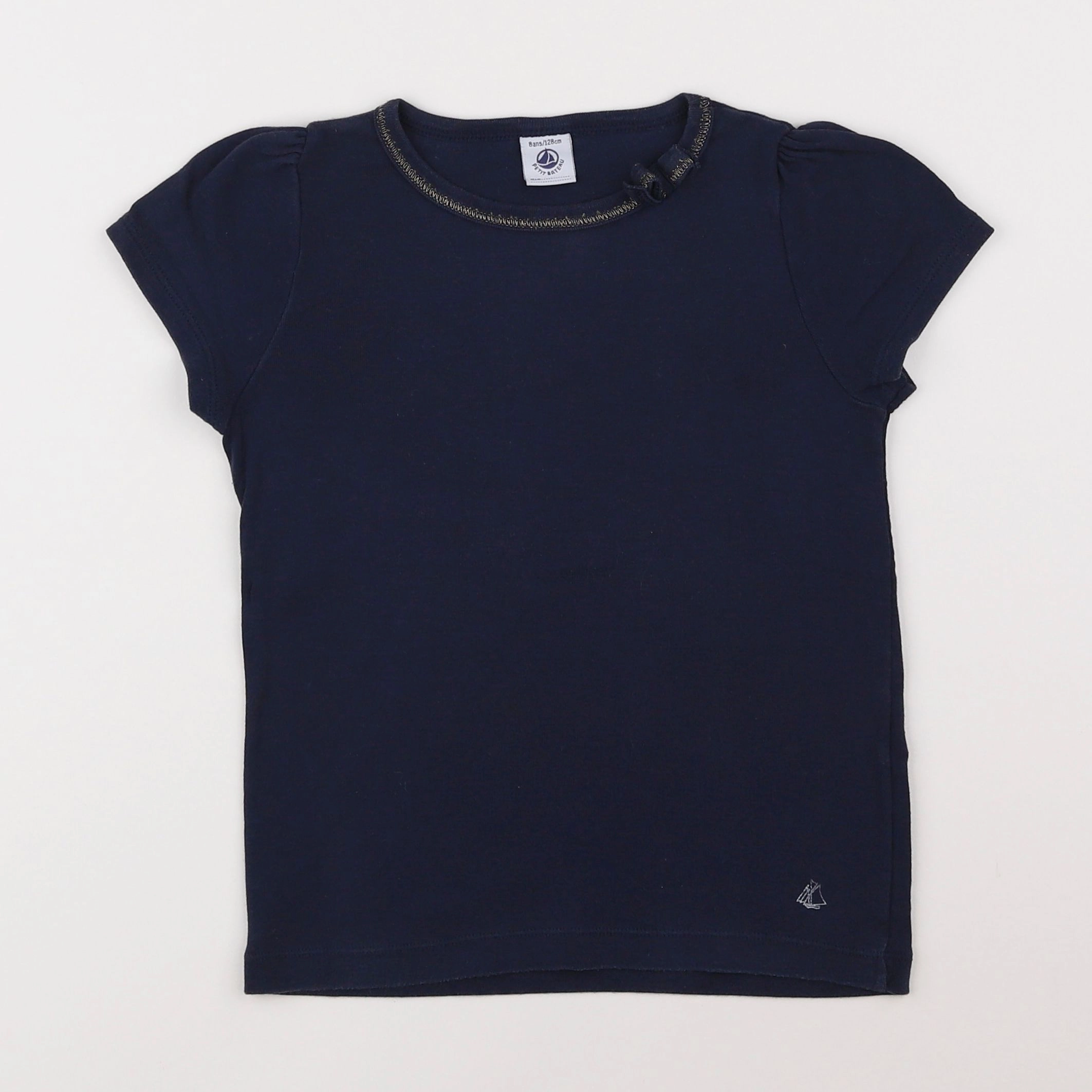 Petit Bateau - tee-shirt bleu - 8 ans