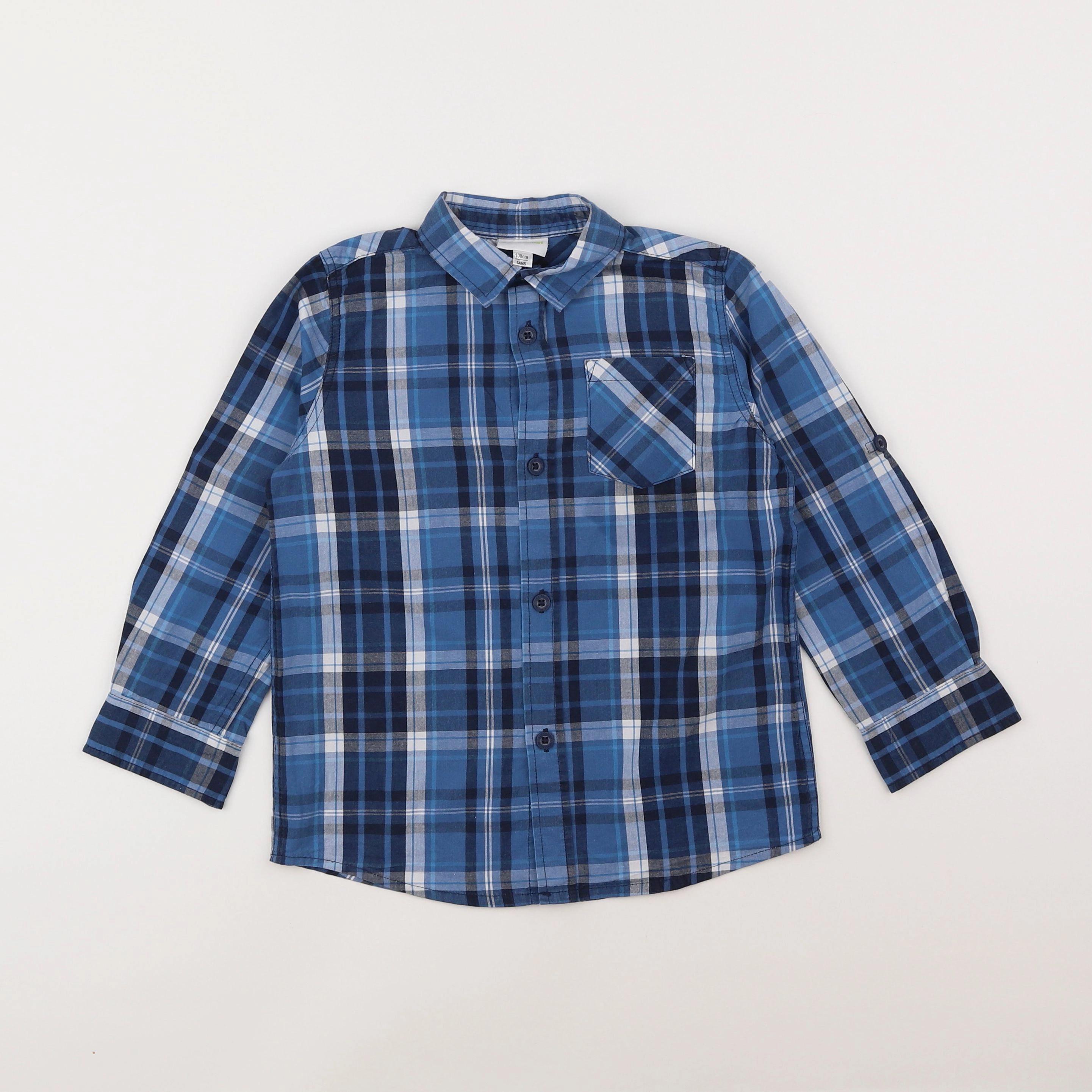 Vertbaudet - chemise bleu, blanc - 5 ans