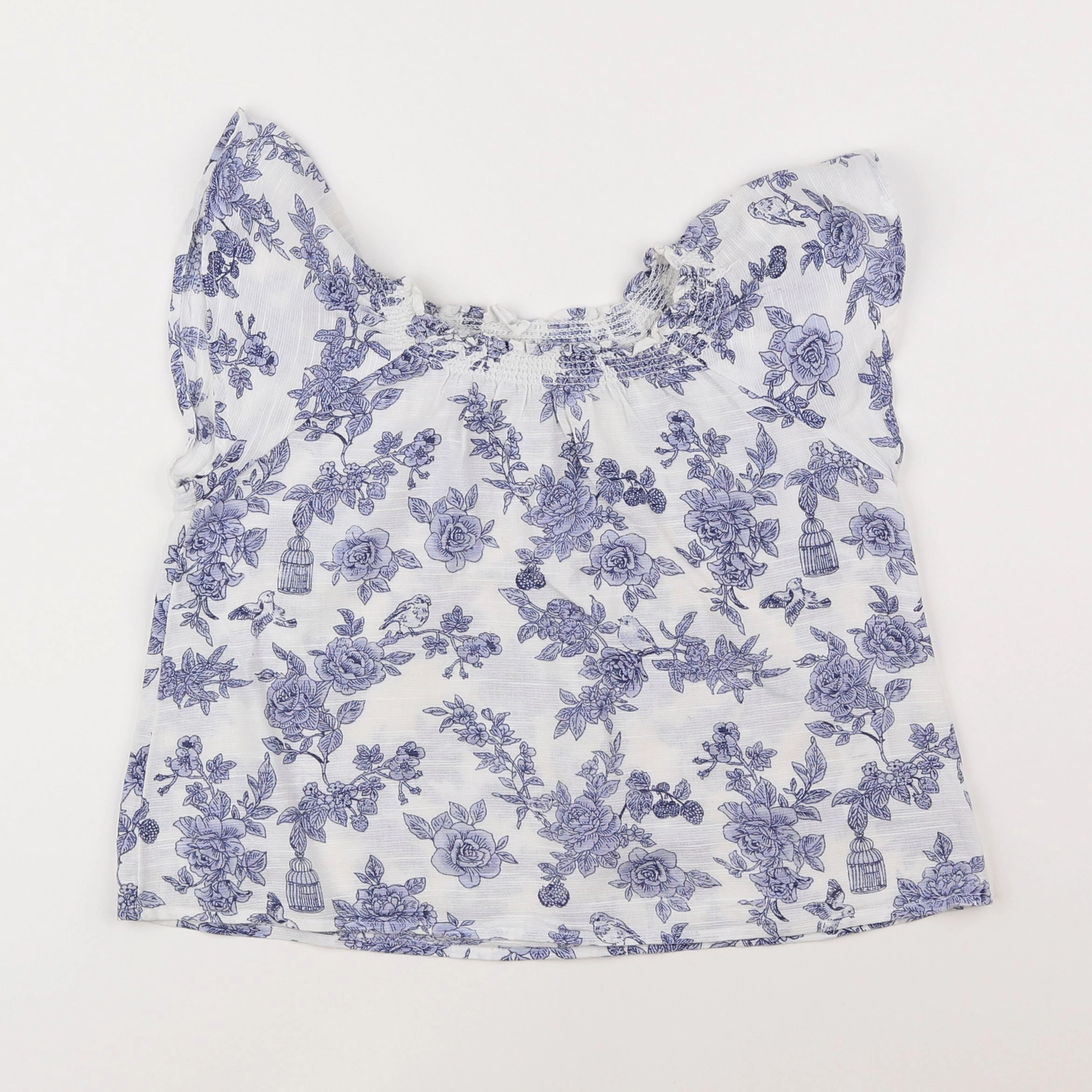 Vertbaudet - blouse blanc, bleu - 5 ans