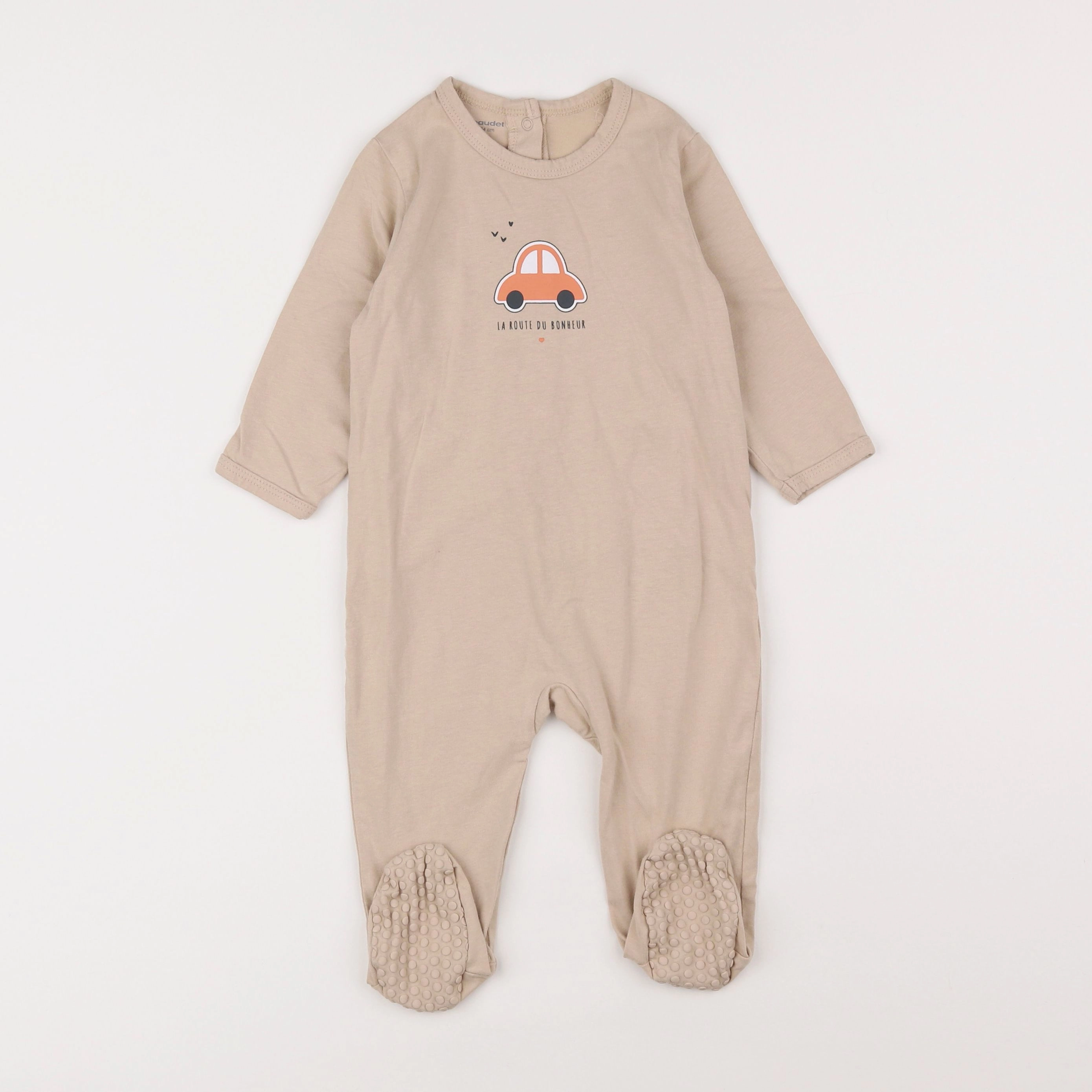 Vertbaudet - pyjama coton beige - 12 mois