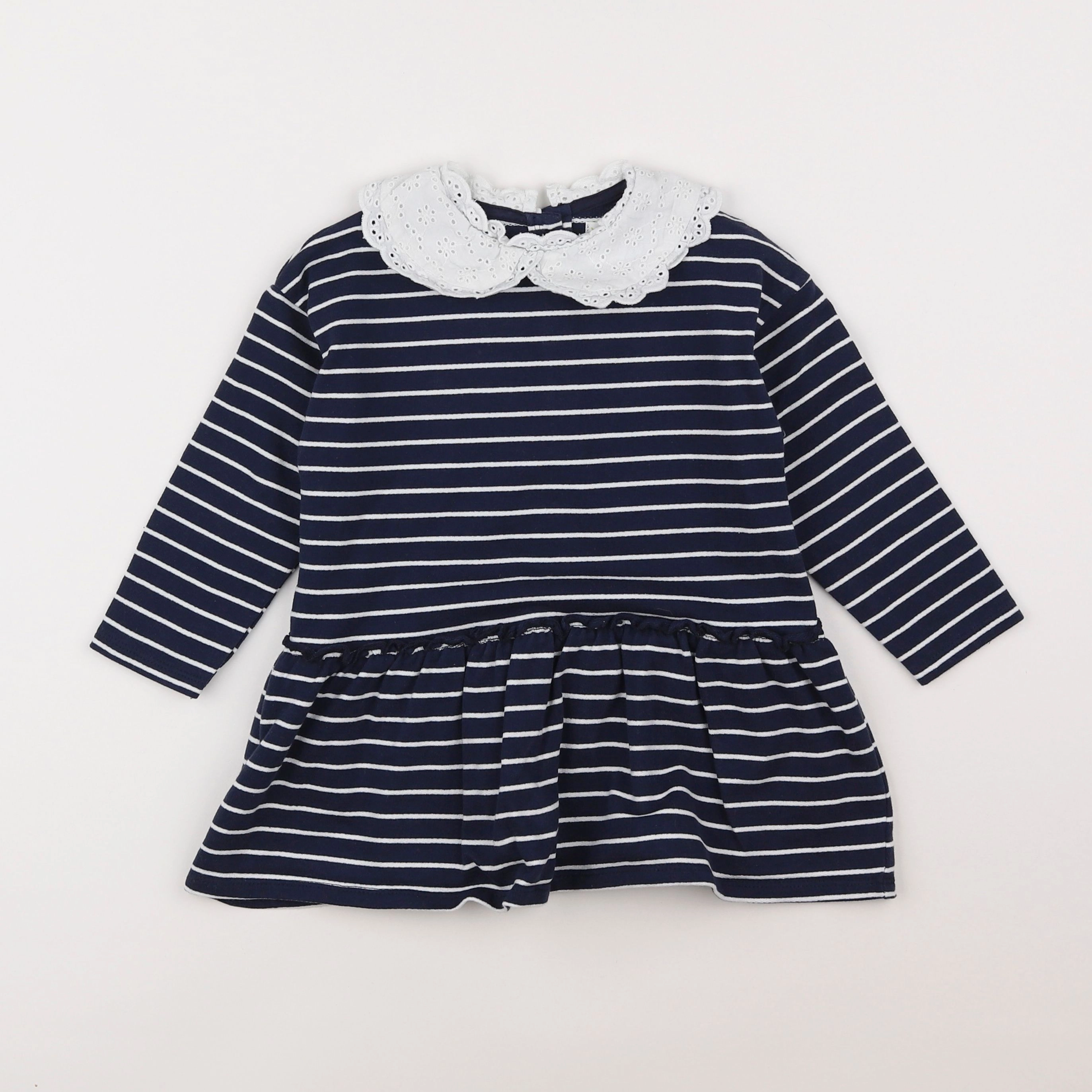 Vertbaudet - robe bleu, blanc - 3 ans