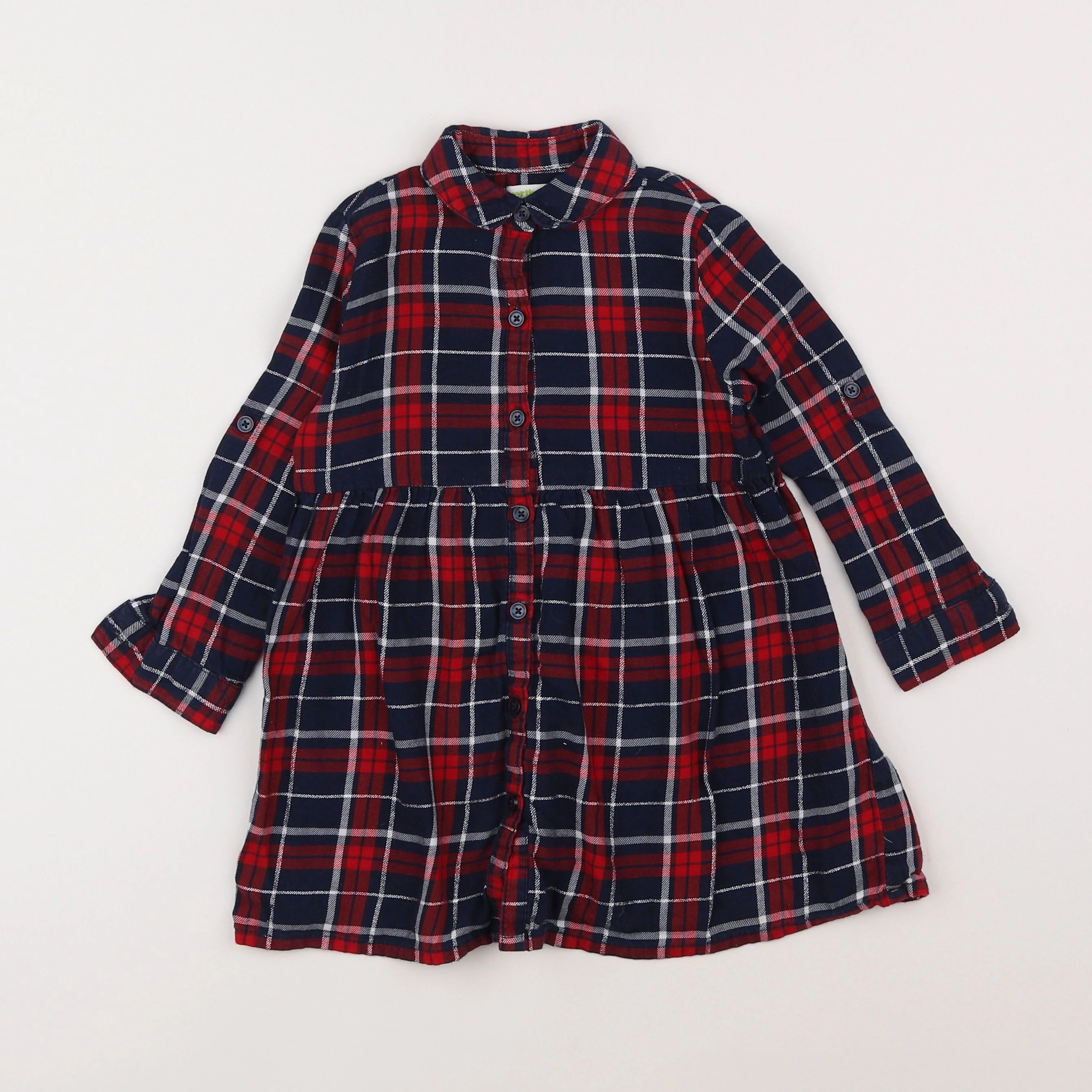 Vertbaudet - robe bleu, rouge - 3 ans