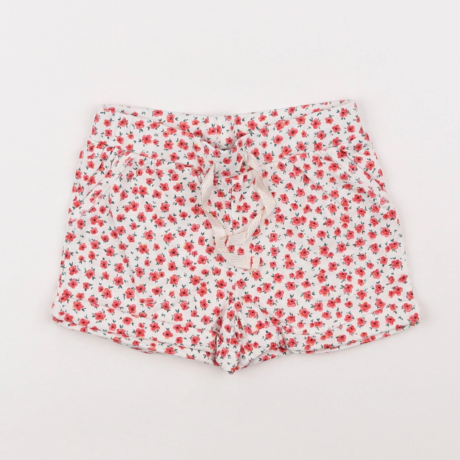 Vertbaudet - short blanc, rouge - 4 ans