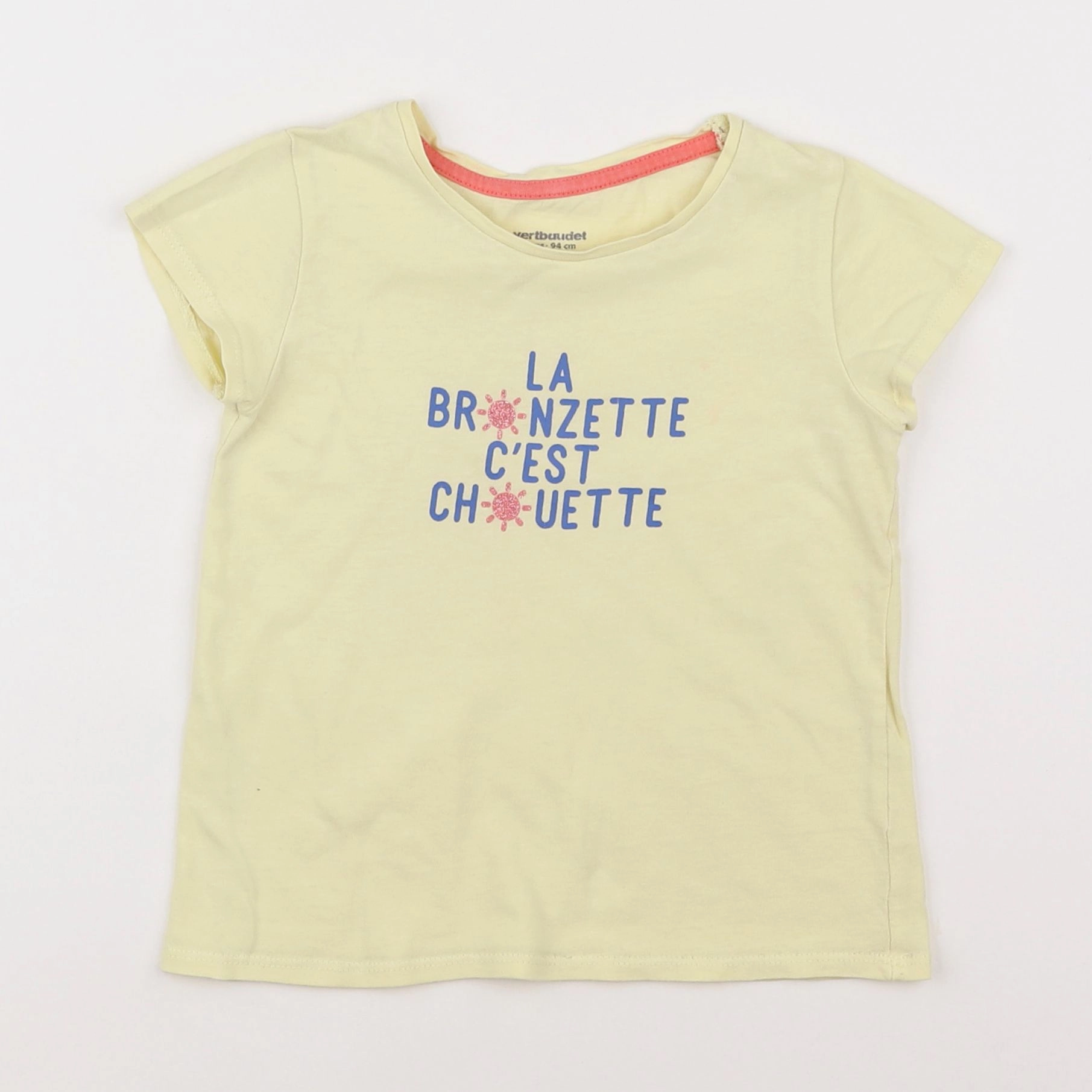 Vertbaudet - tee-shirt jaune - 3 ans