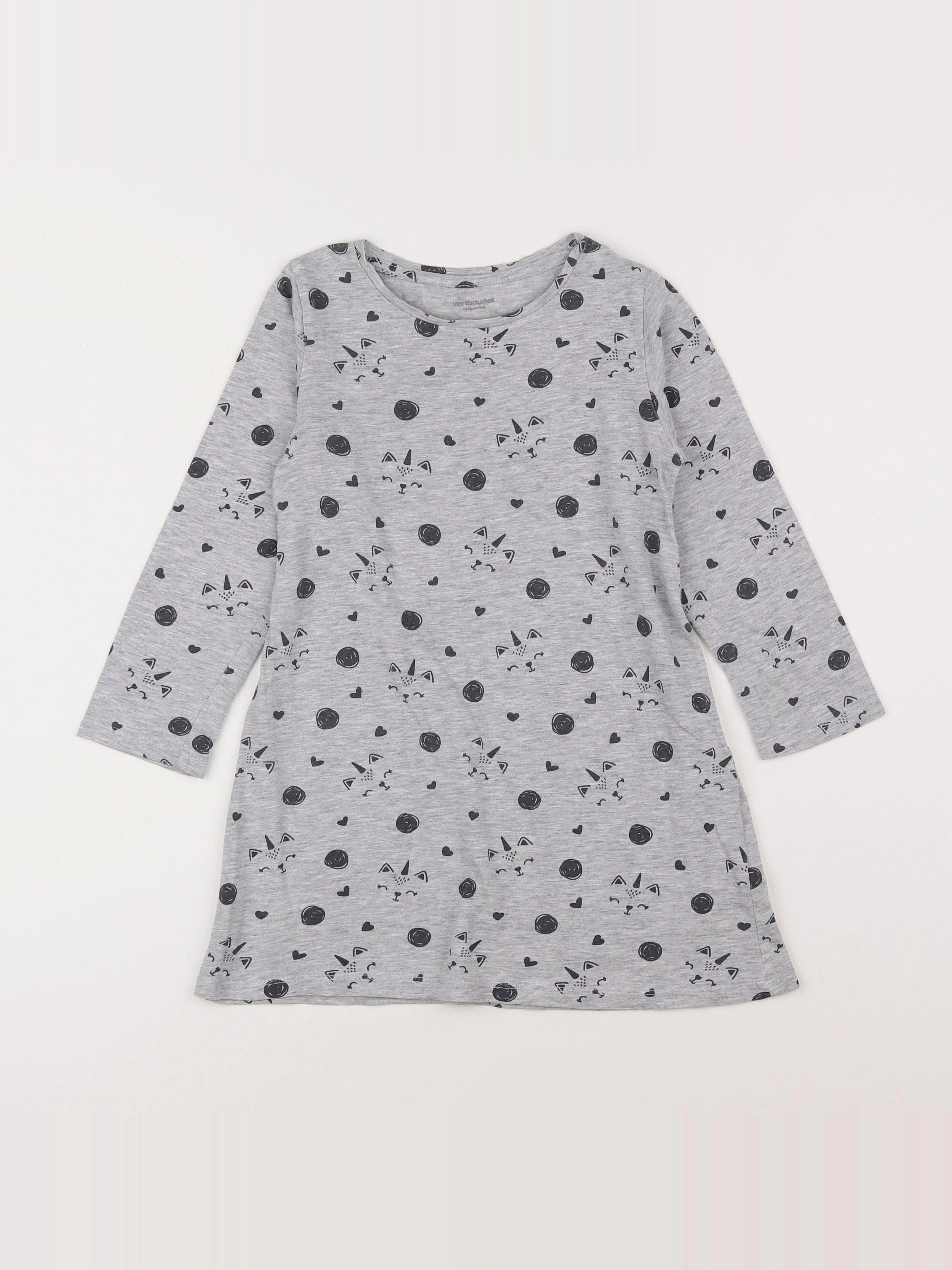 Vertbaudet - robe gris - 5 ans