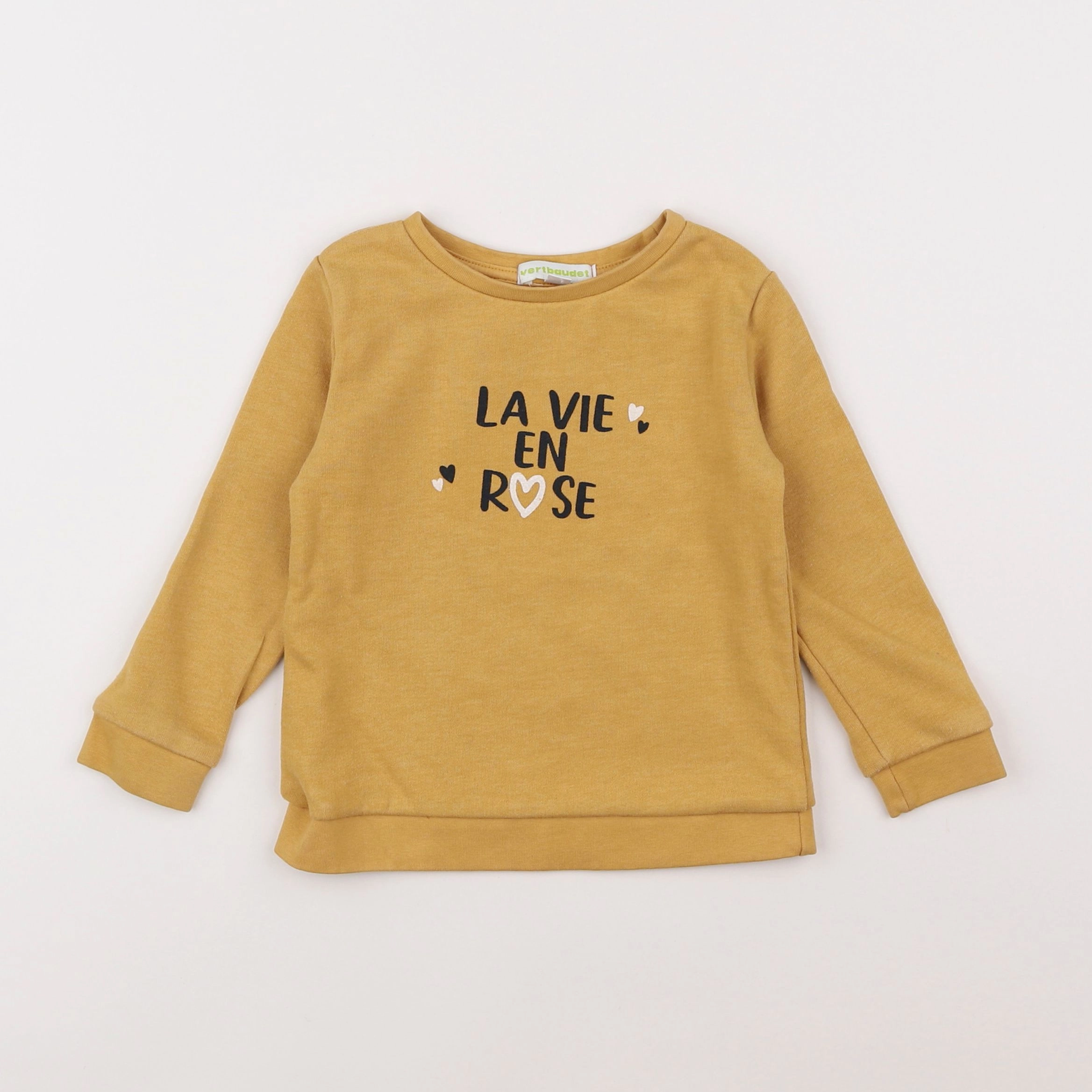 Vertbaudet - sweat jaune - 3 ans