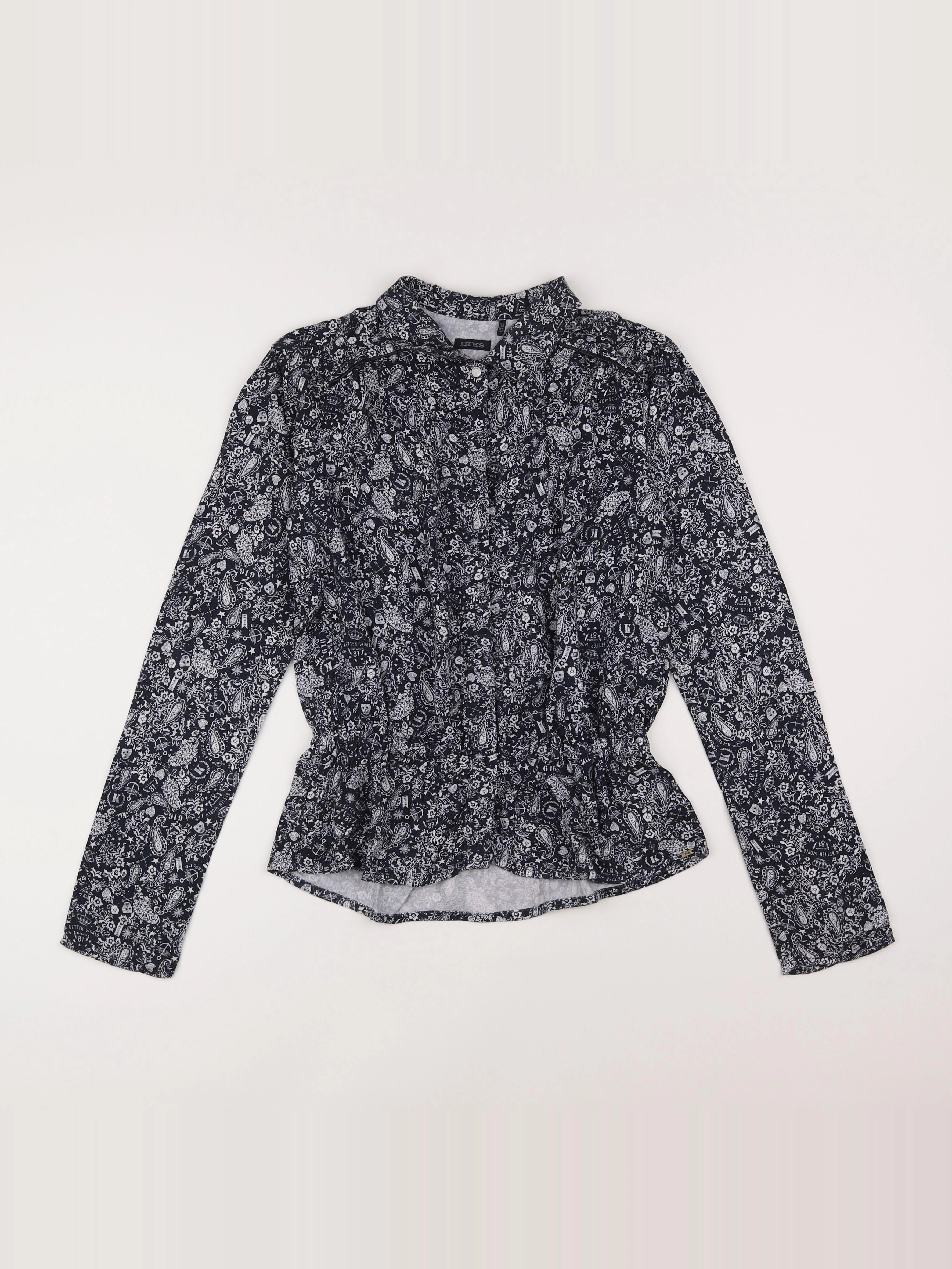 IKKS - blouse noir, blanc - 12 ans